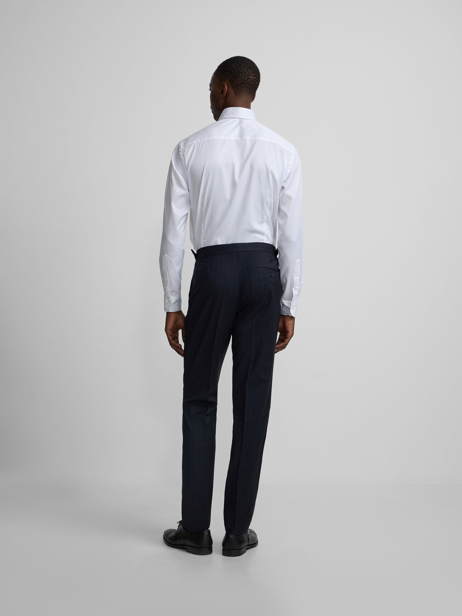 Pantalon de costume à rayures diplomatiques bleu marine