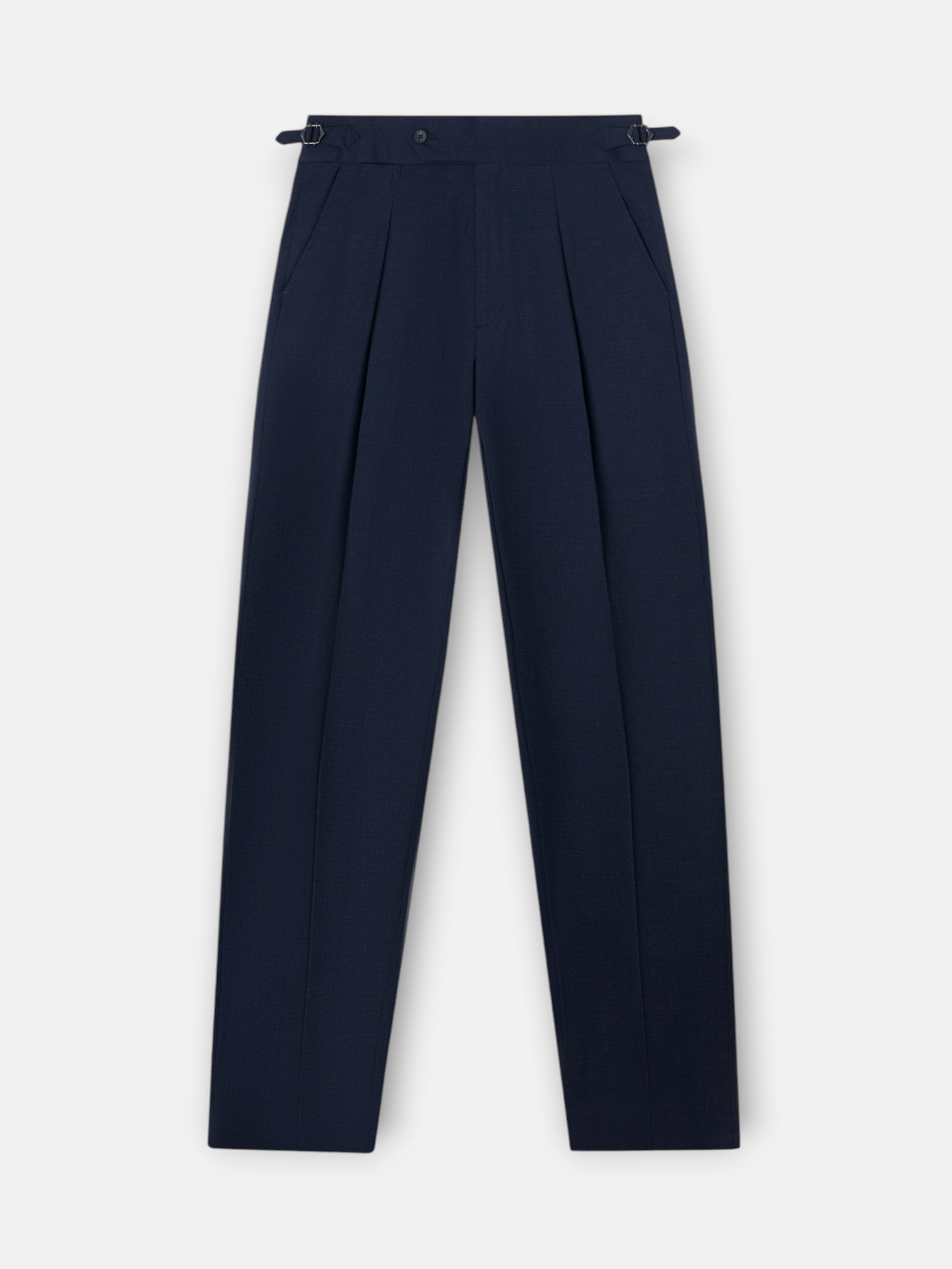 Pantalón vestir pinzas azul medio