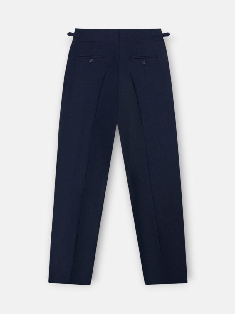 Medium blue pleated dress trousers