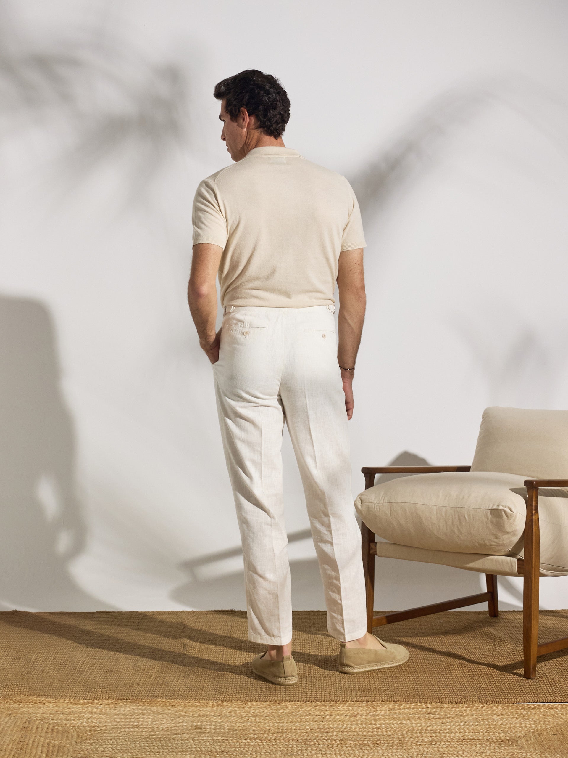 Pantalon unique pinzas beige