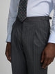 Pantalon traje cruzado raya diplomatica gris