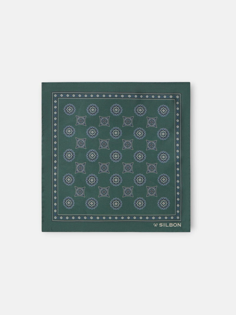 Green geometric pattern scarf