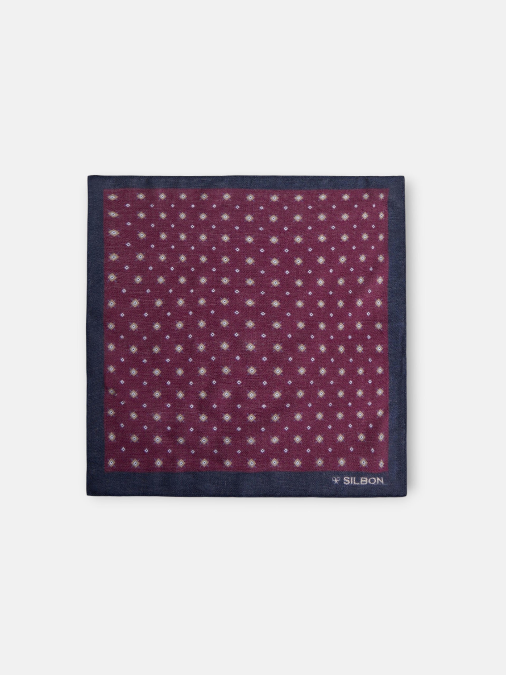 Burgundy geometric pattern handkerchief