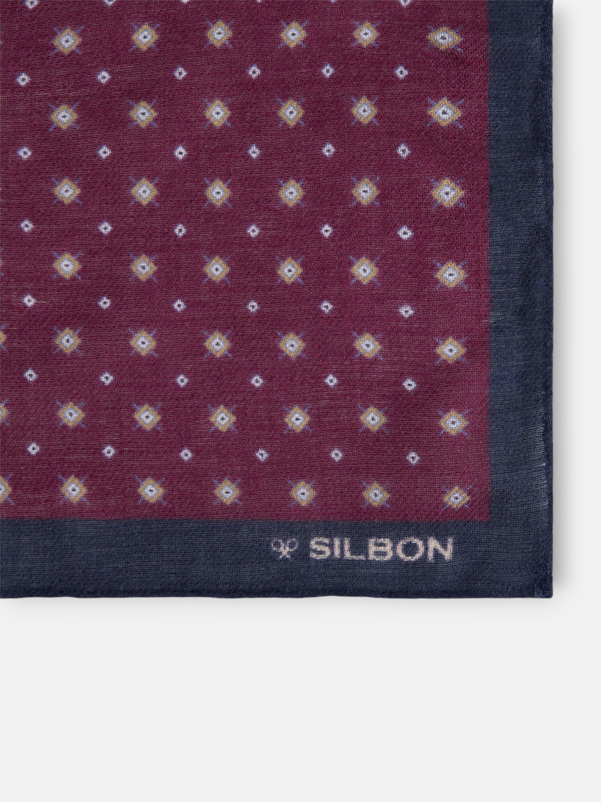 Burgundy geometric pattern handkerchief