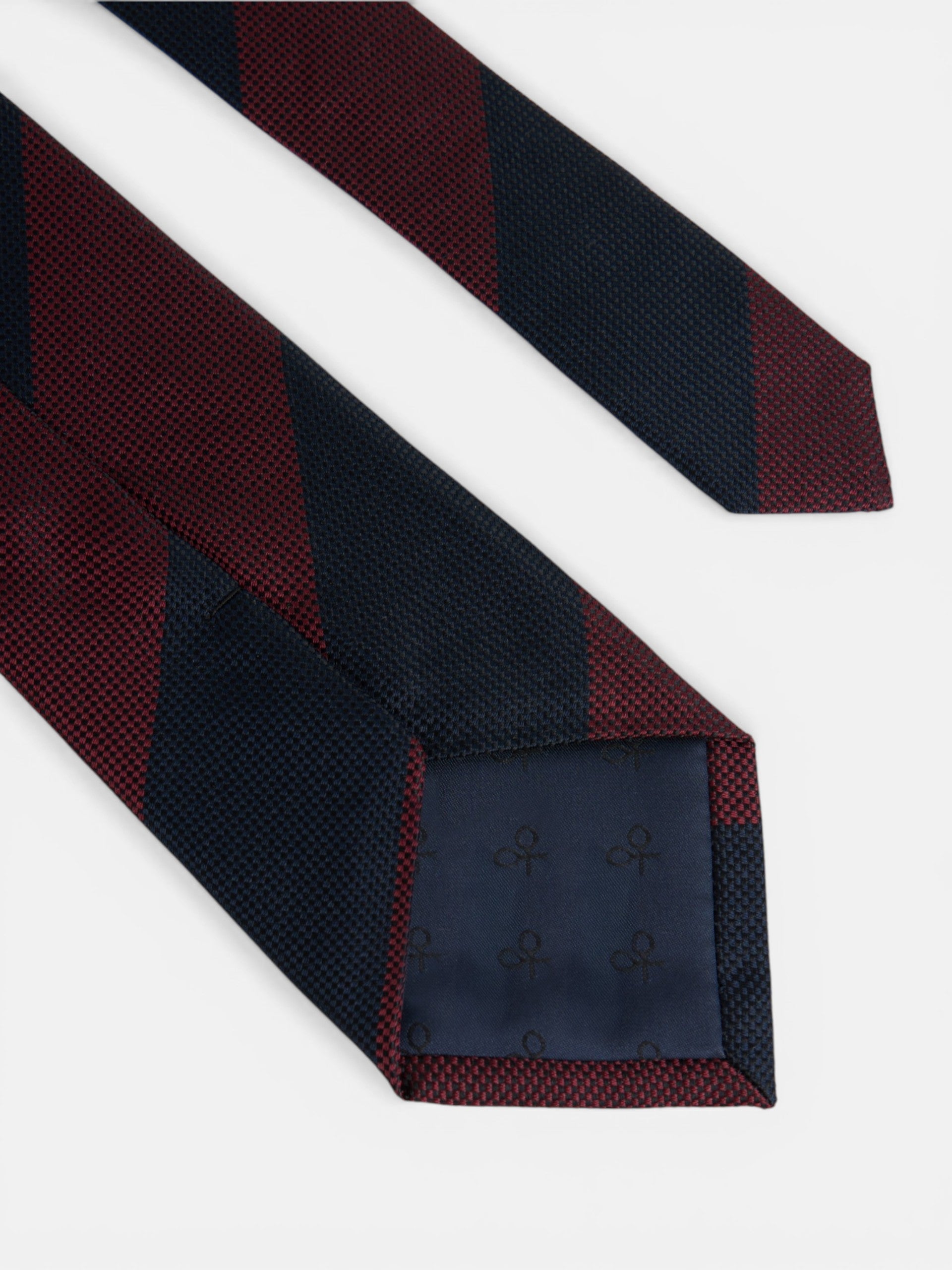Corbata rayas regimental burdeos marino