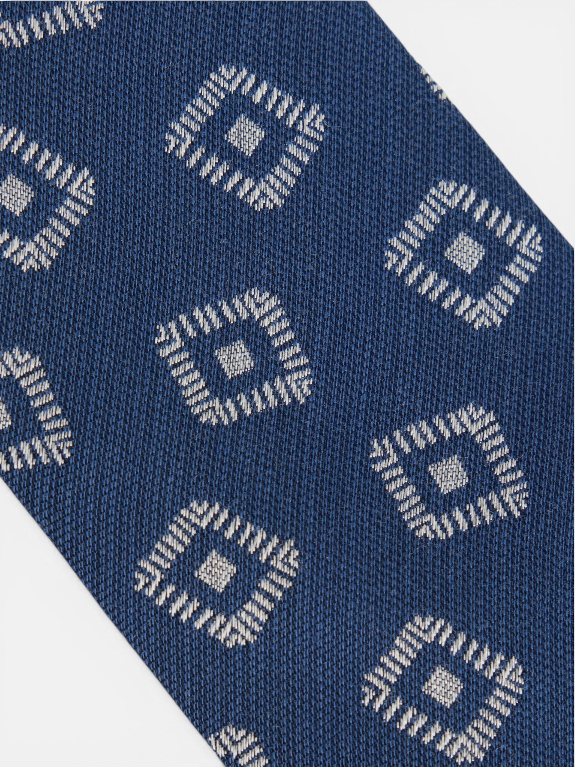 Corbata motivo jacquard azul marino