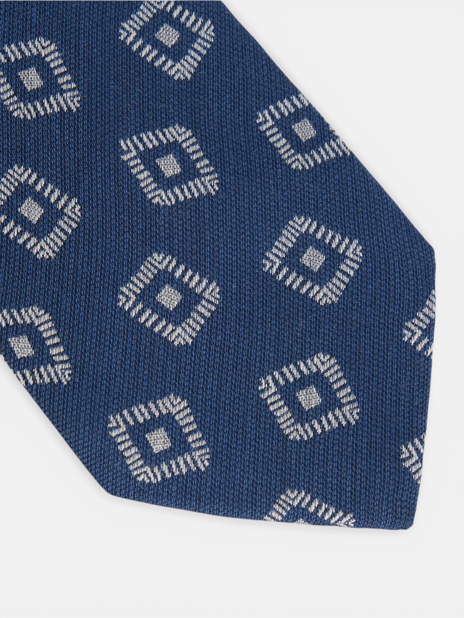 Corbata motivo jacquard azul marino