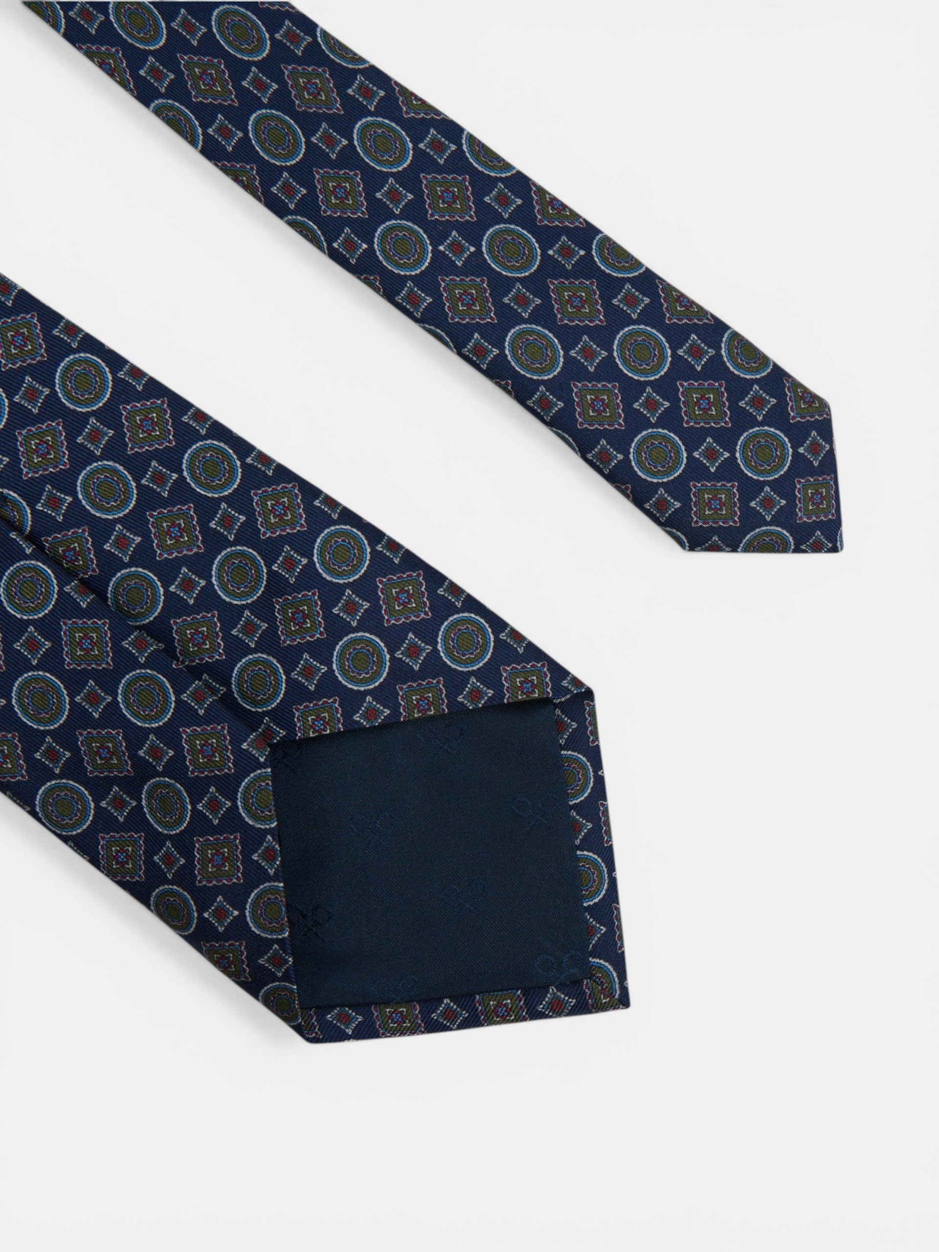Corbata geometrica mini figuras azul