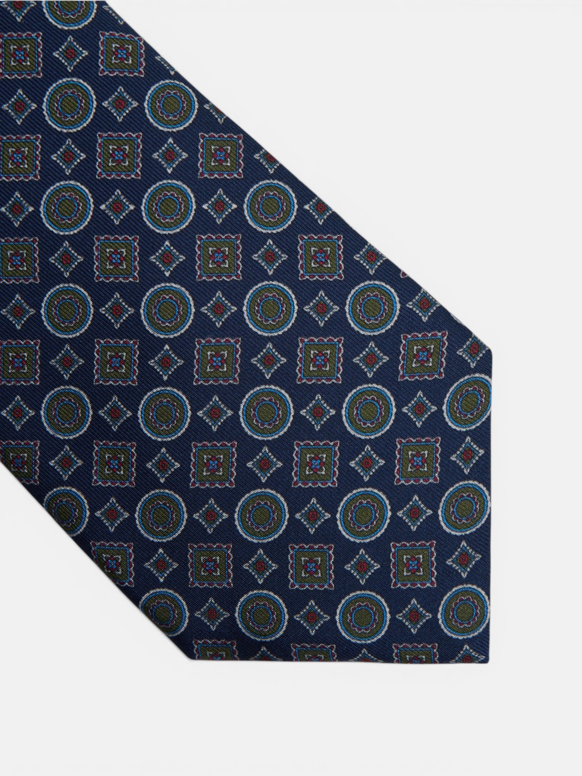 Corbata geometrica mini figuras azul