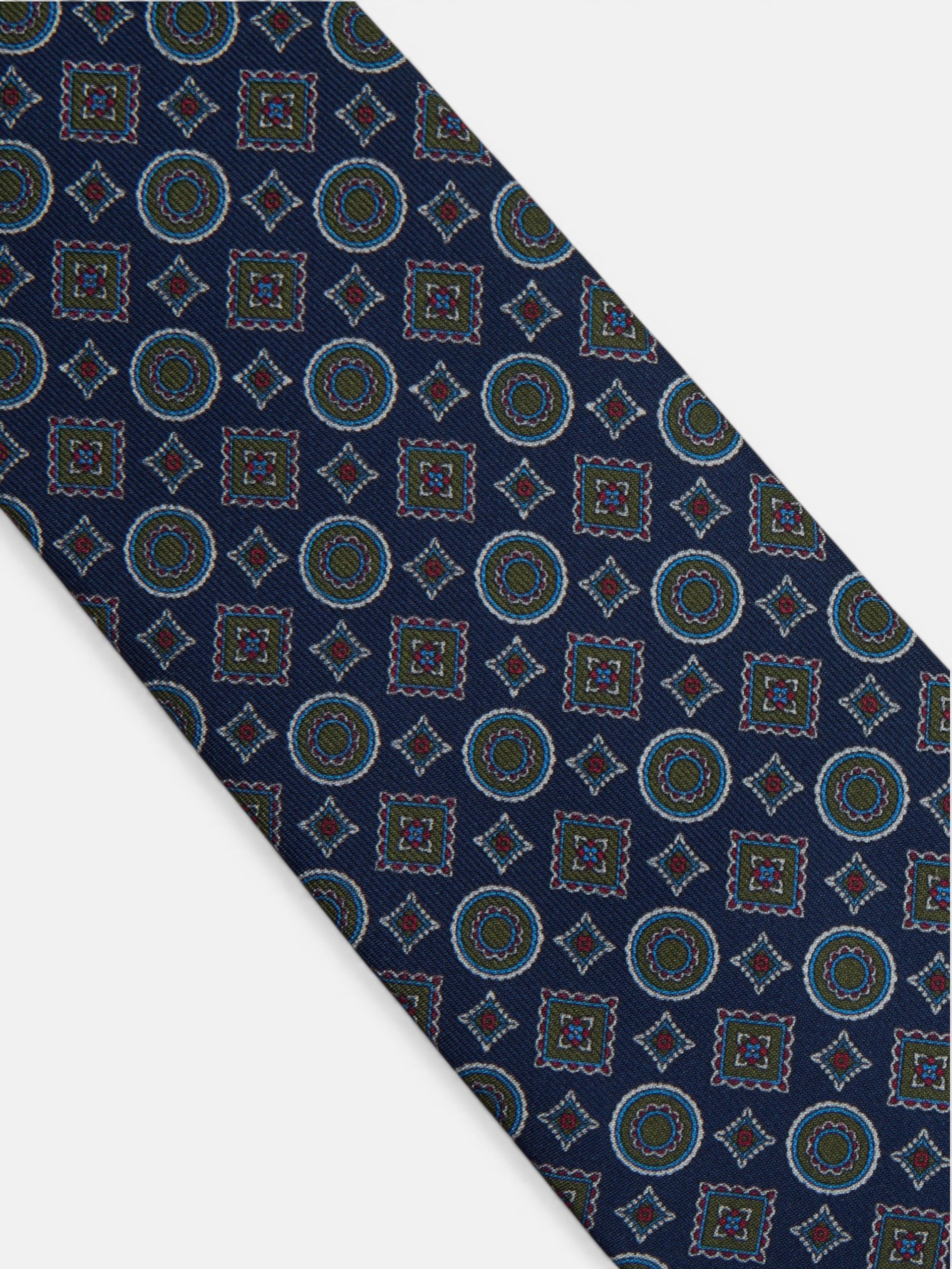 Corbata geometrica mini figuras azul