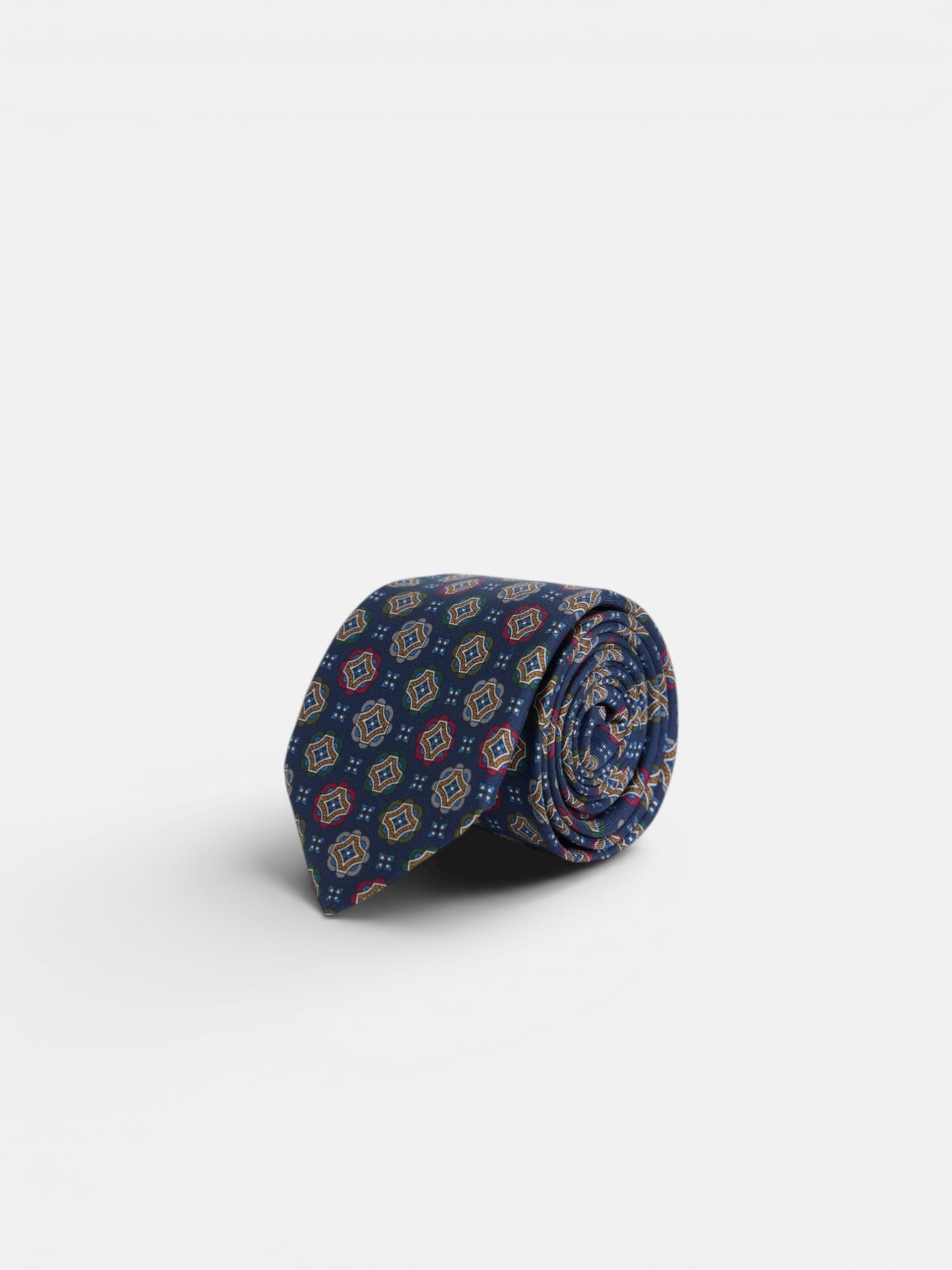 Corbata cuadrados geometricos azul marino