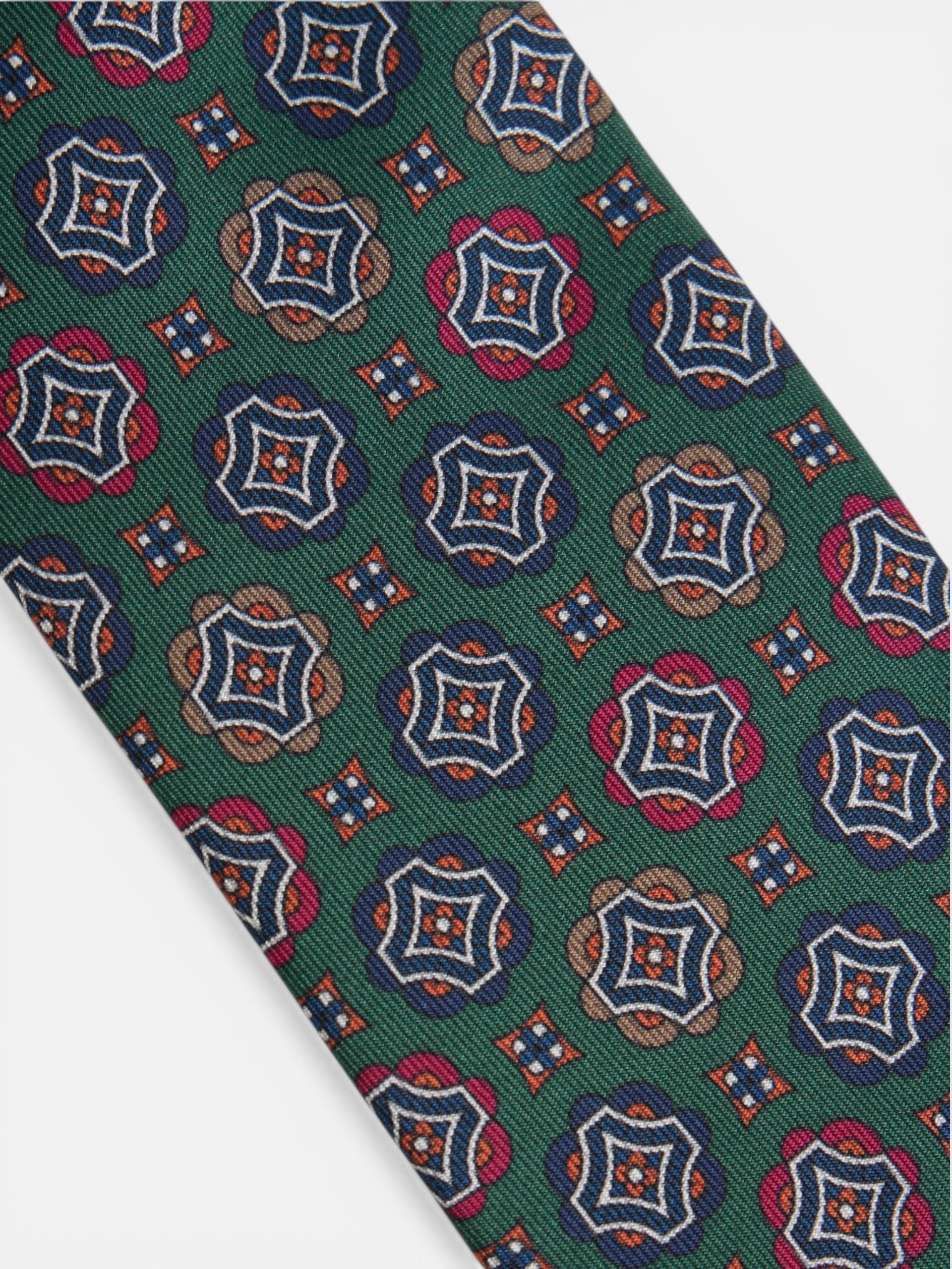 Geometric squares tie in green colors