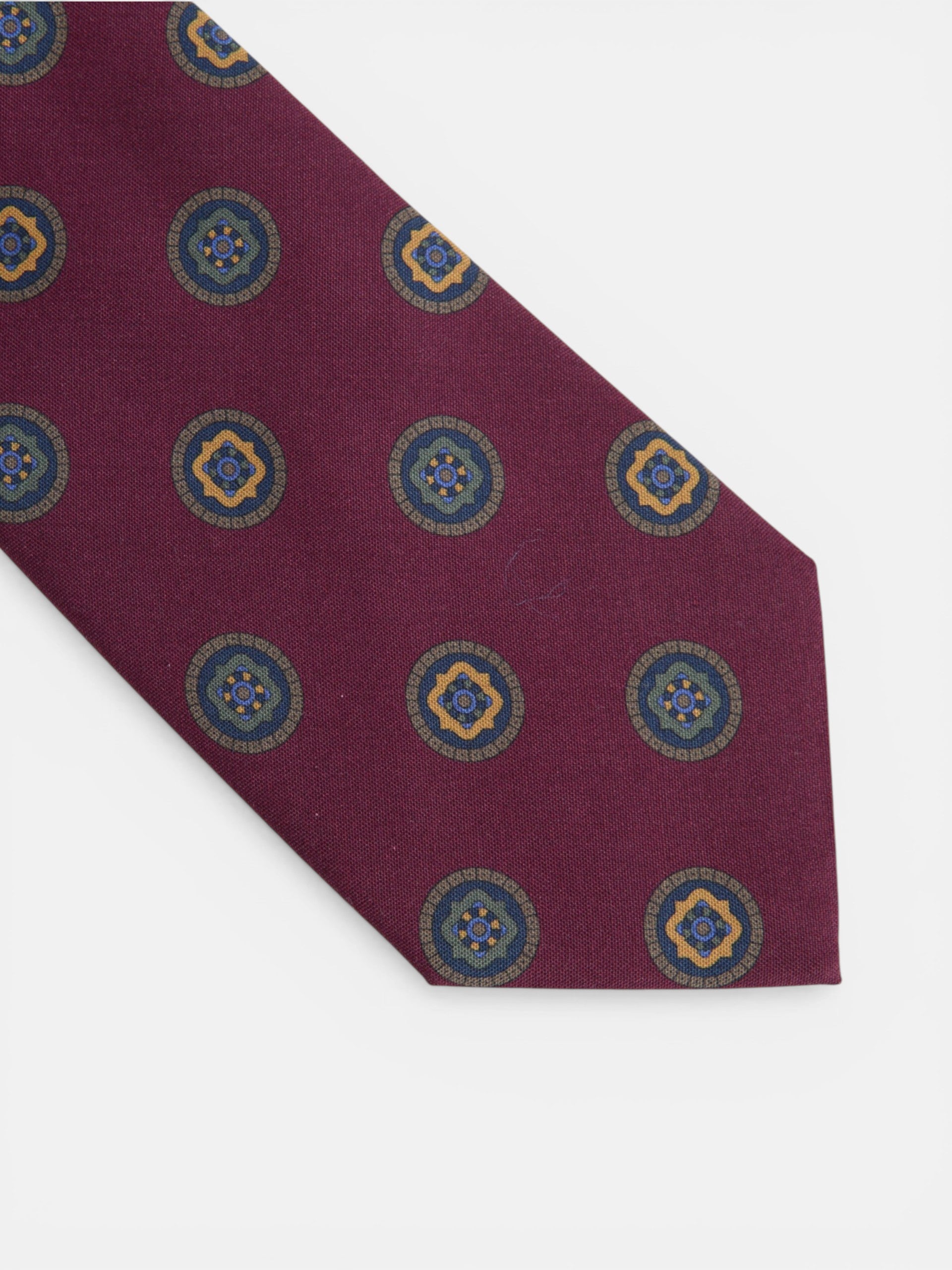 Burgundy geometric circles tie