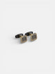 Square cufflink with engraved aged gold detail