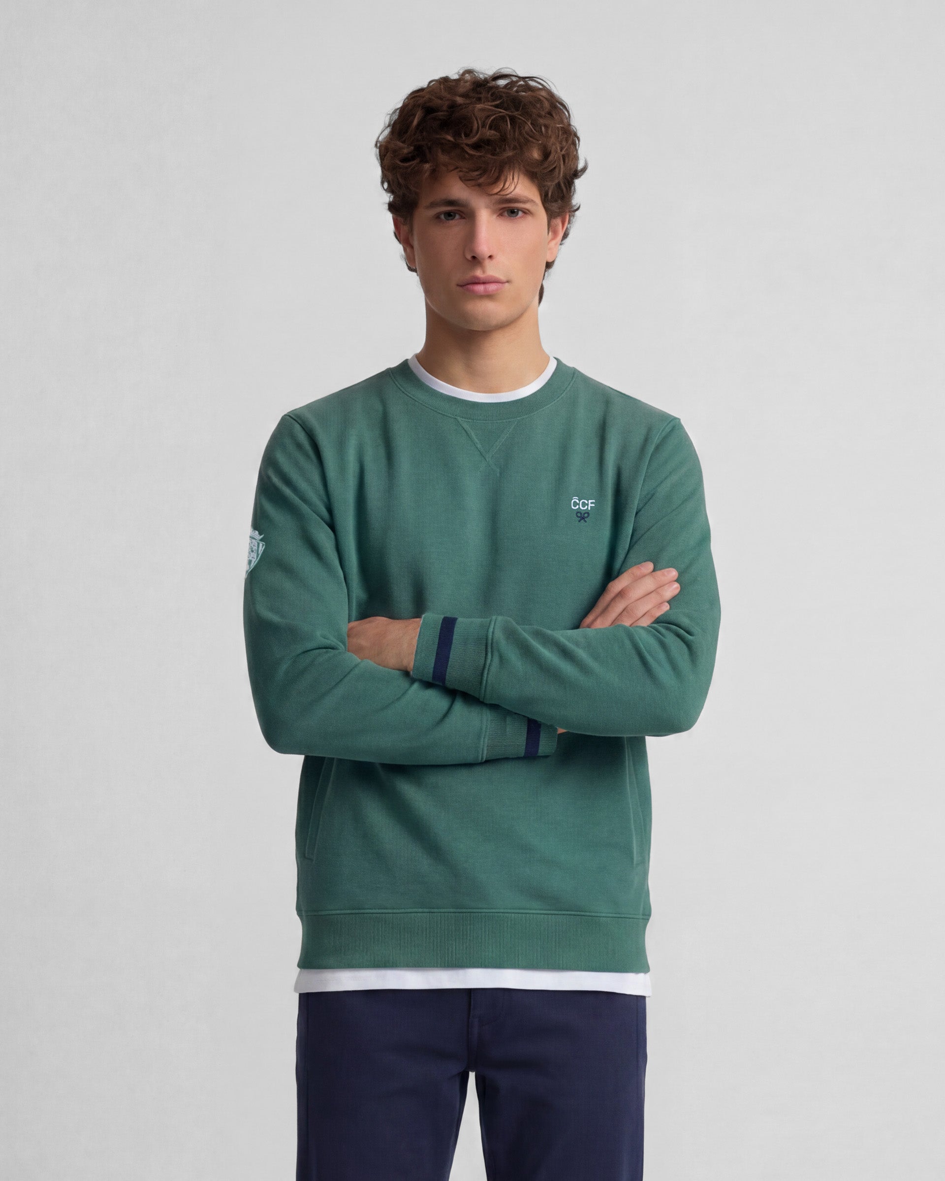 Sweat-shirt Silbon CCF vert