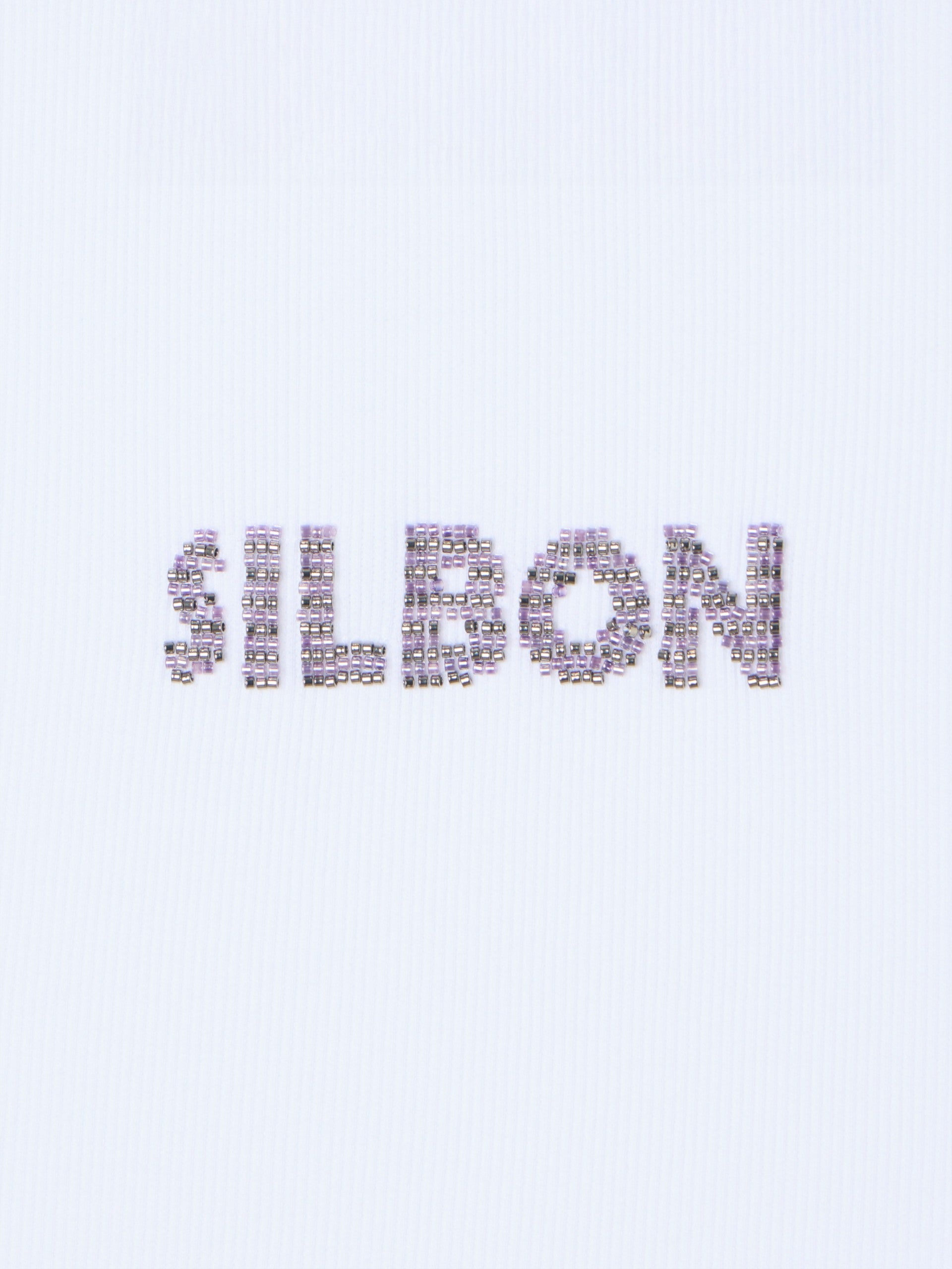 Camiseta woman tank silbon apliques blanca