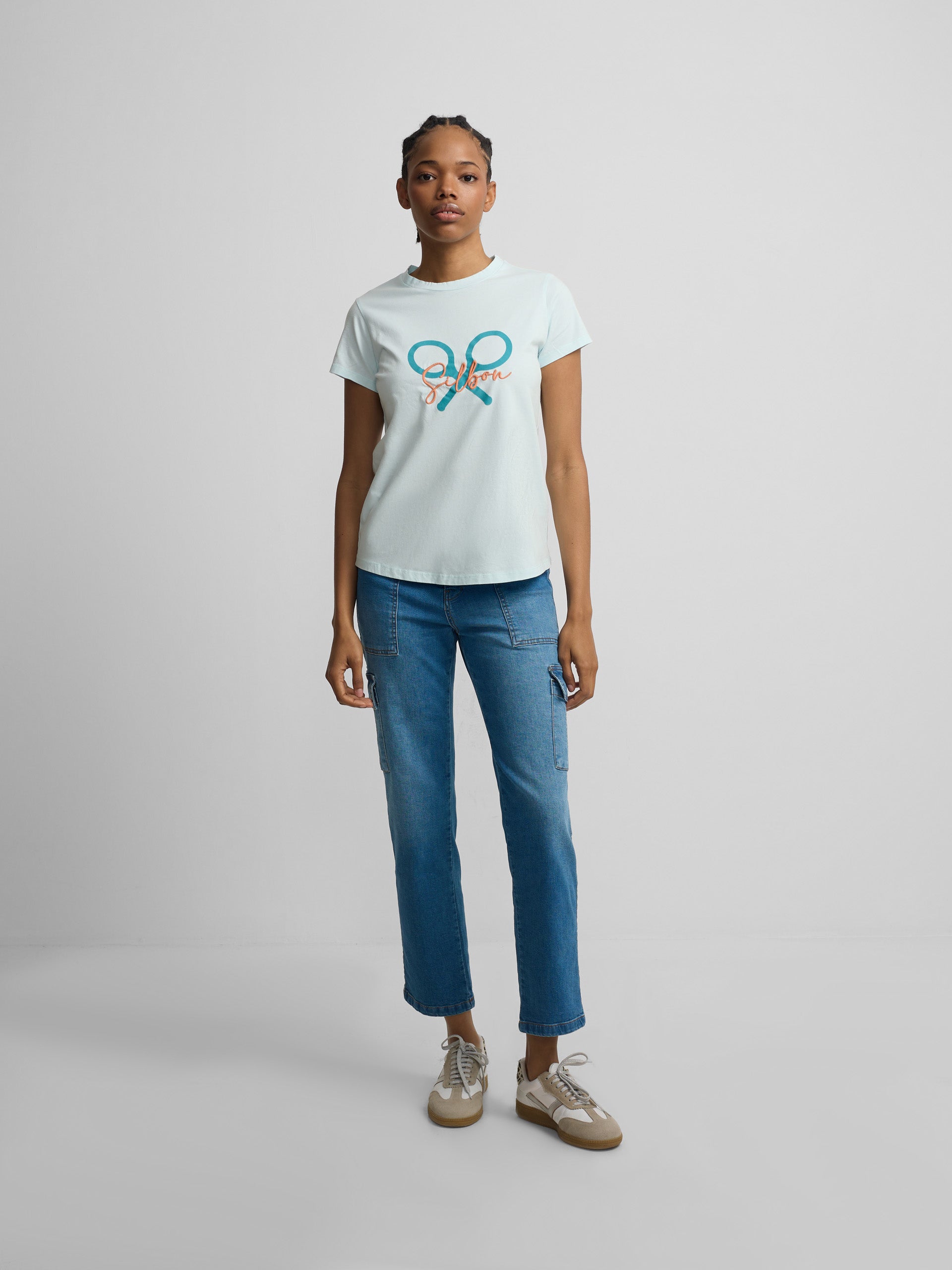 Camiseta woman clasica raqueta verde