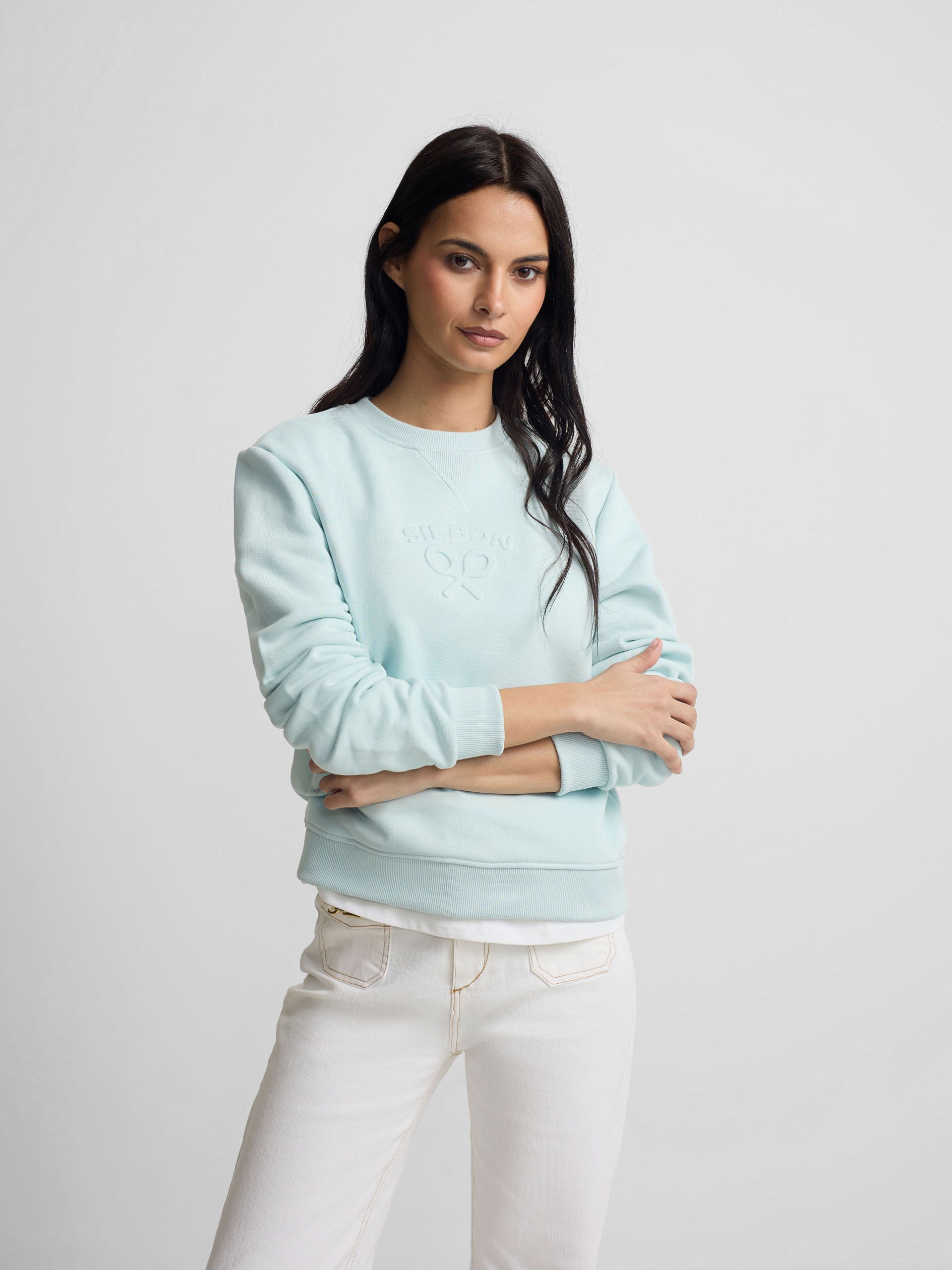 Women's classic Silbon light blue sweatshirt