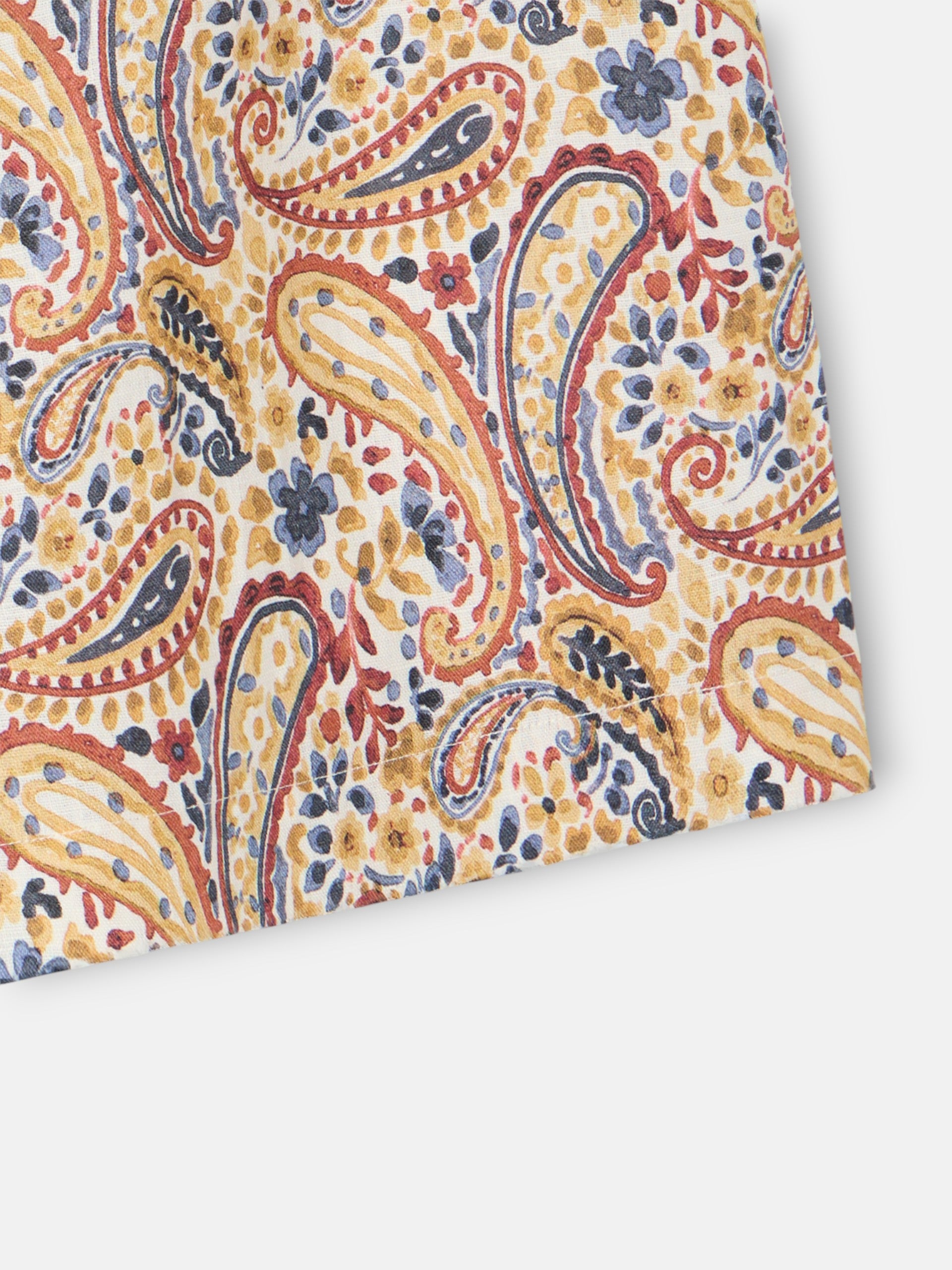 Bermuda lino estampado cachemir naranjas