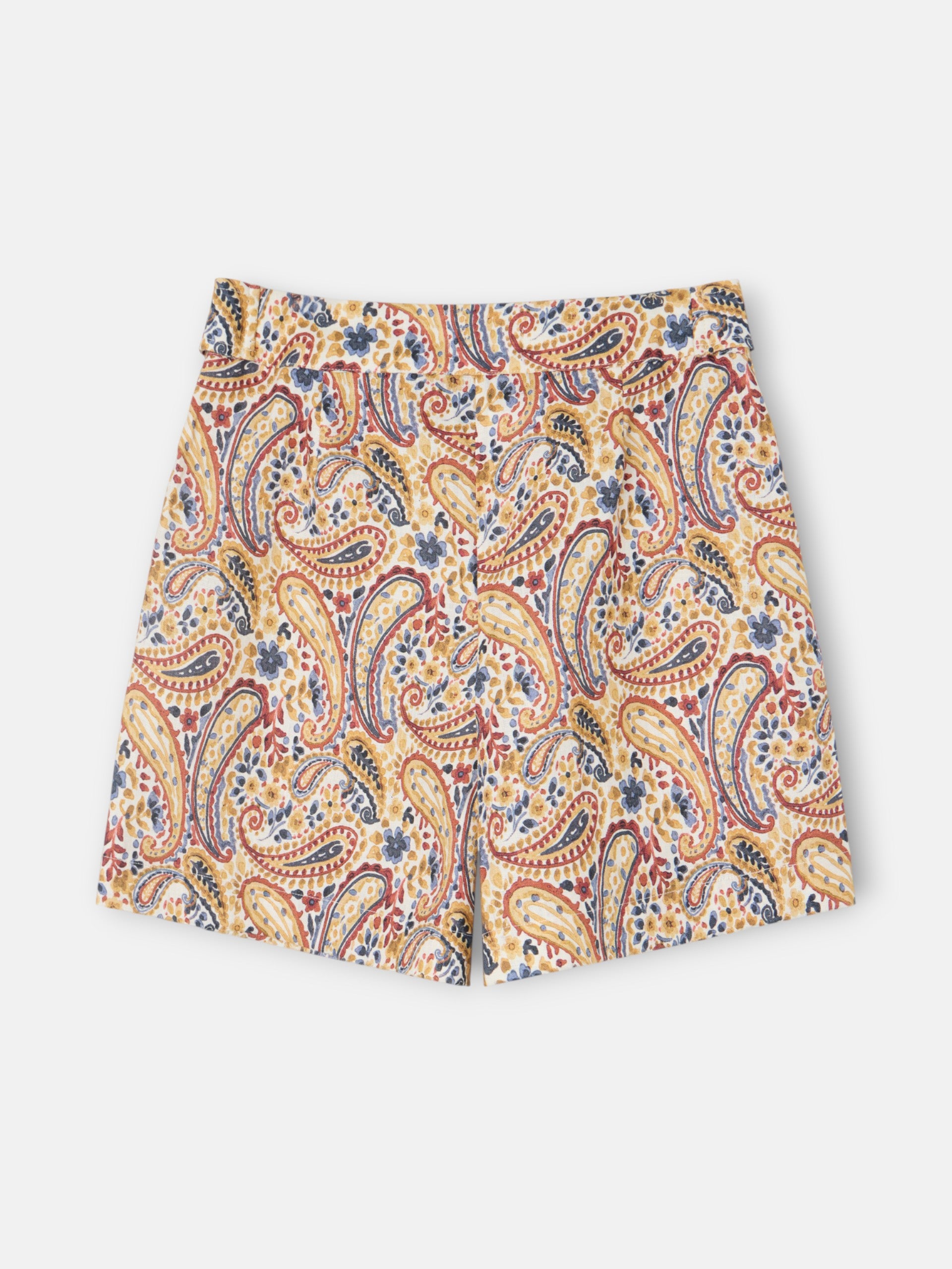 Bermuda lino estampado cachemir naranjas
