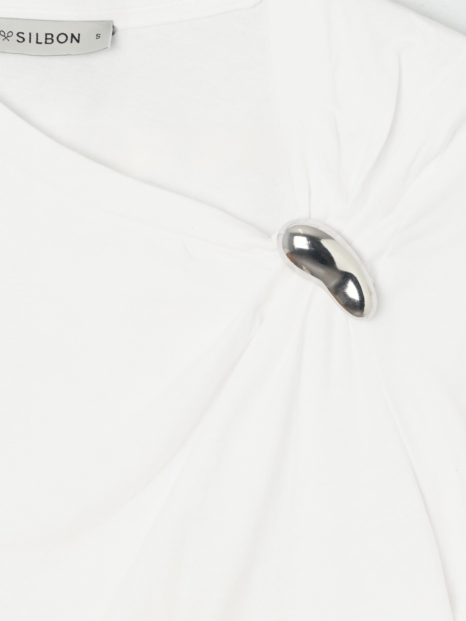 Camiseta woman nudo aplique blanca