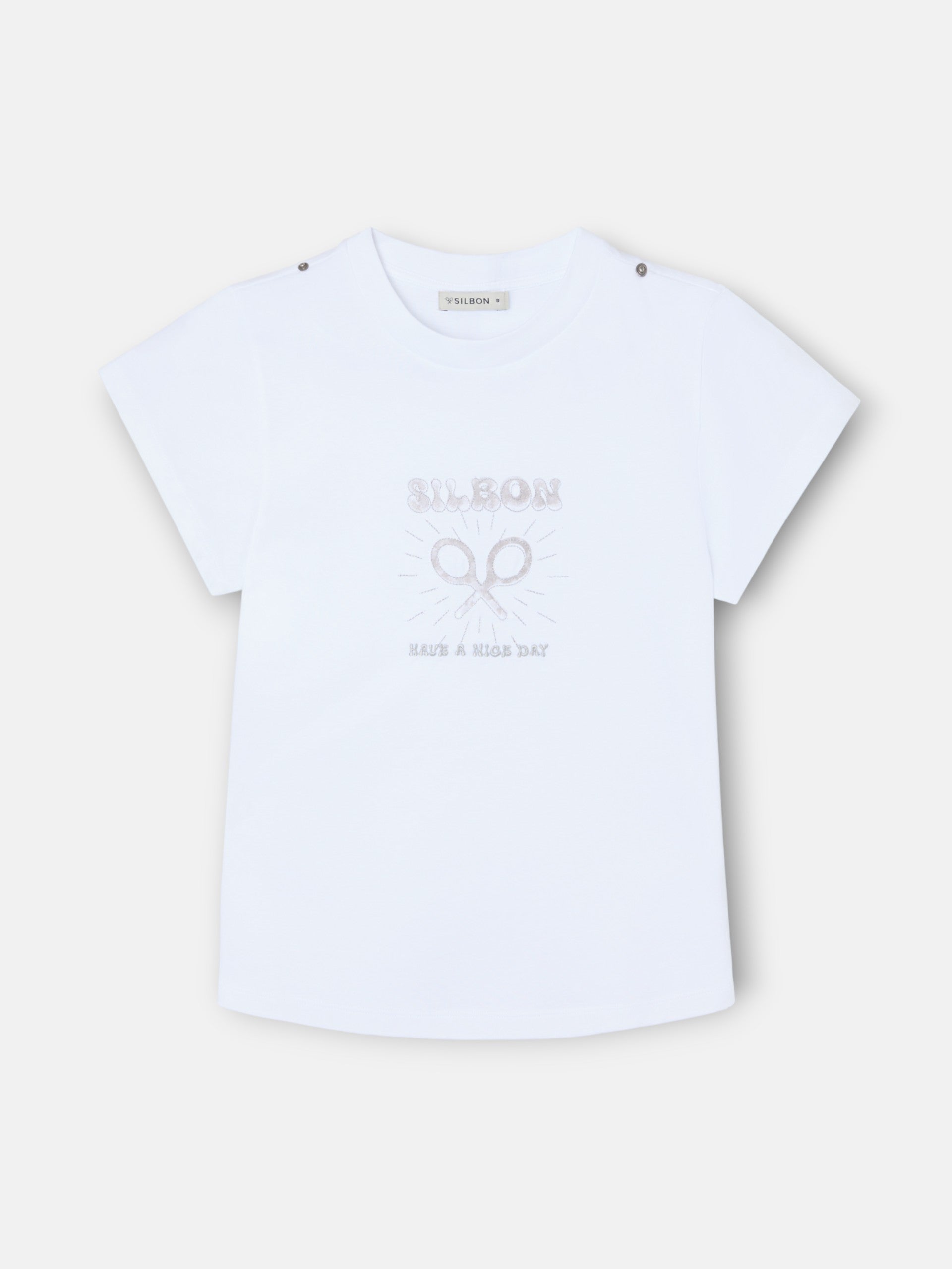 Camiseta woman roll out have a nice day blanca