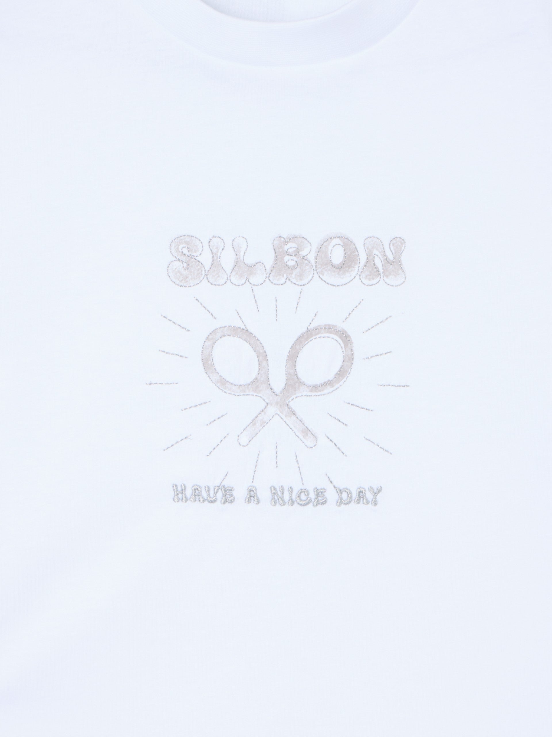 Camiseta woman roll out have a nice day blanca