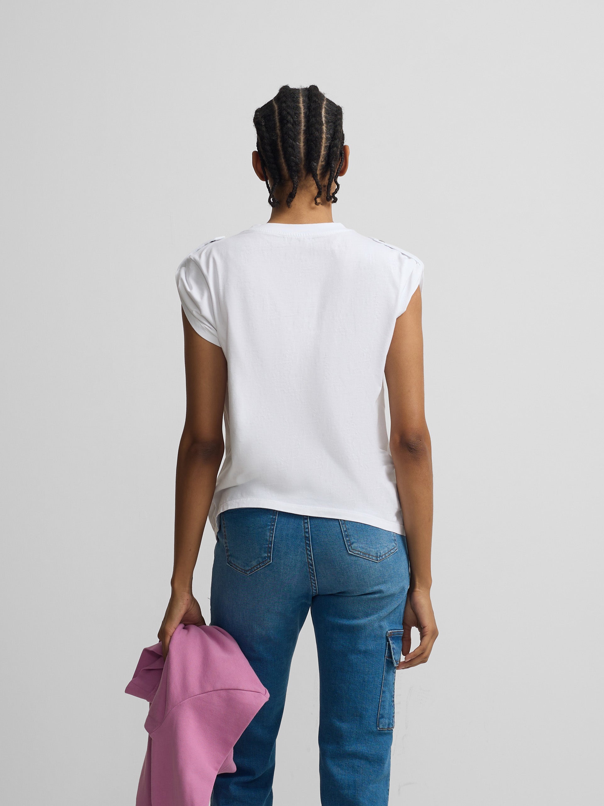 Camiseta woman roll out have a nice day blanca