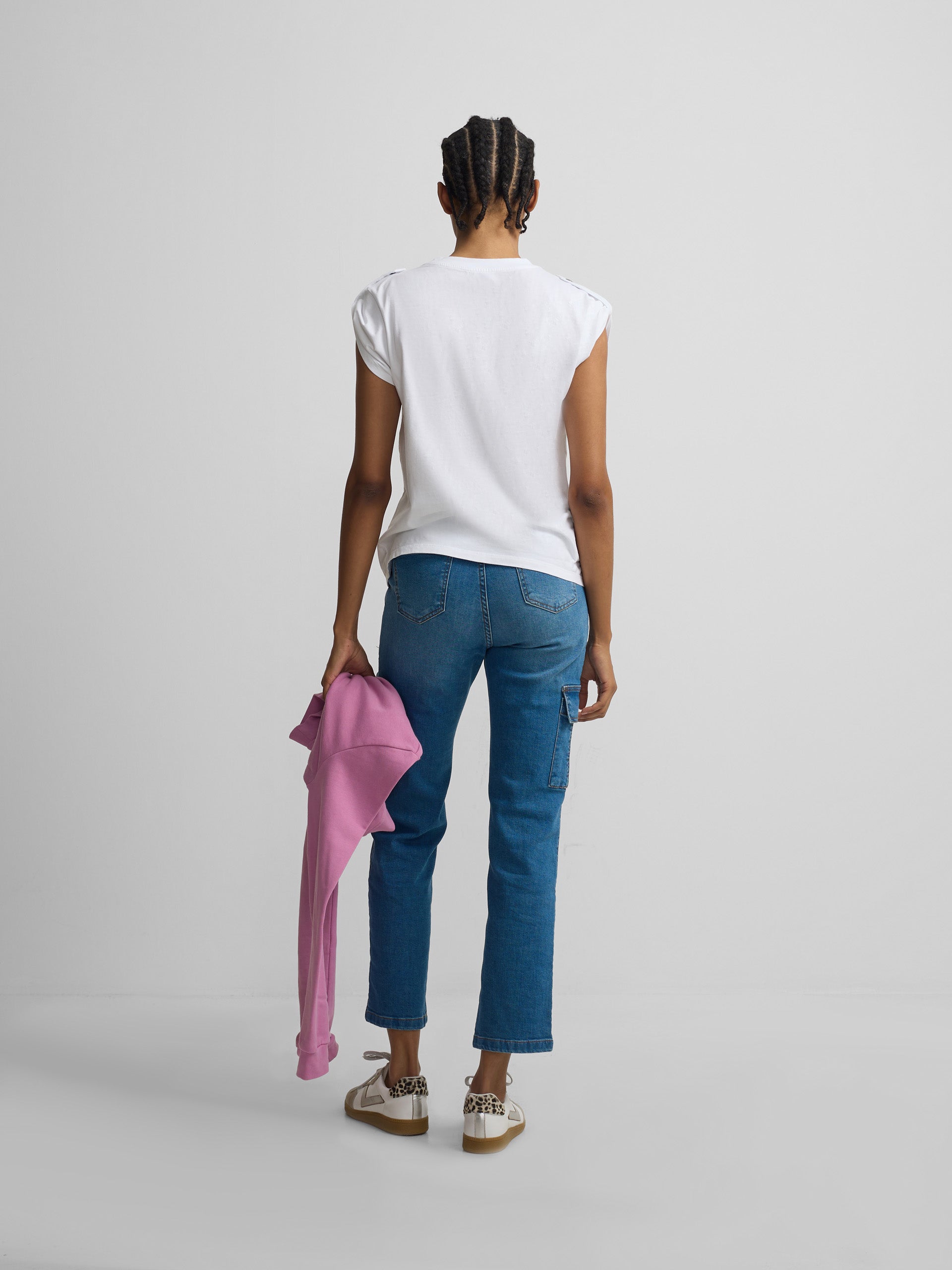 Camiseta woman roll out have a nice day blanca