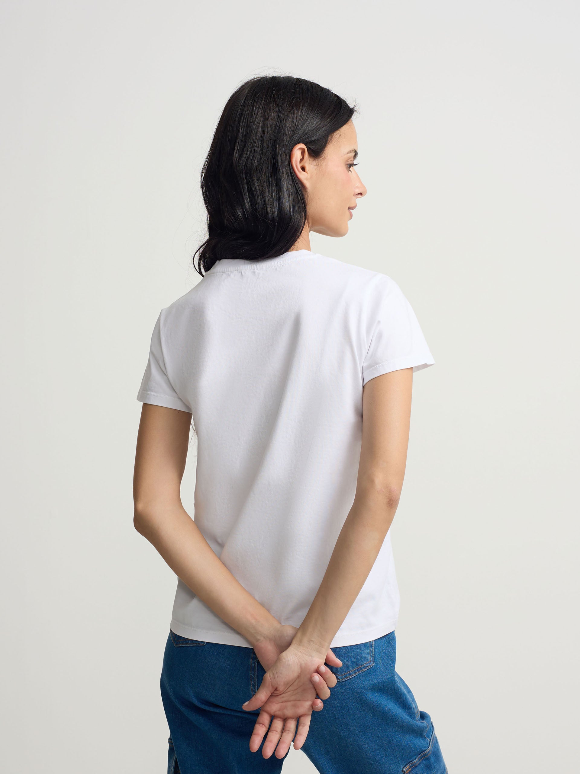 Camiseta woman silbon garabateado blanca