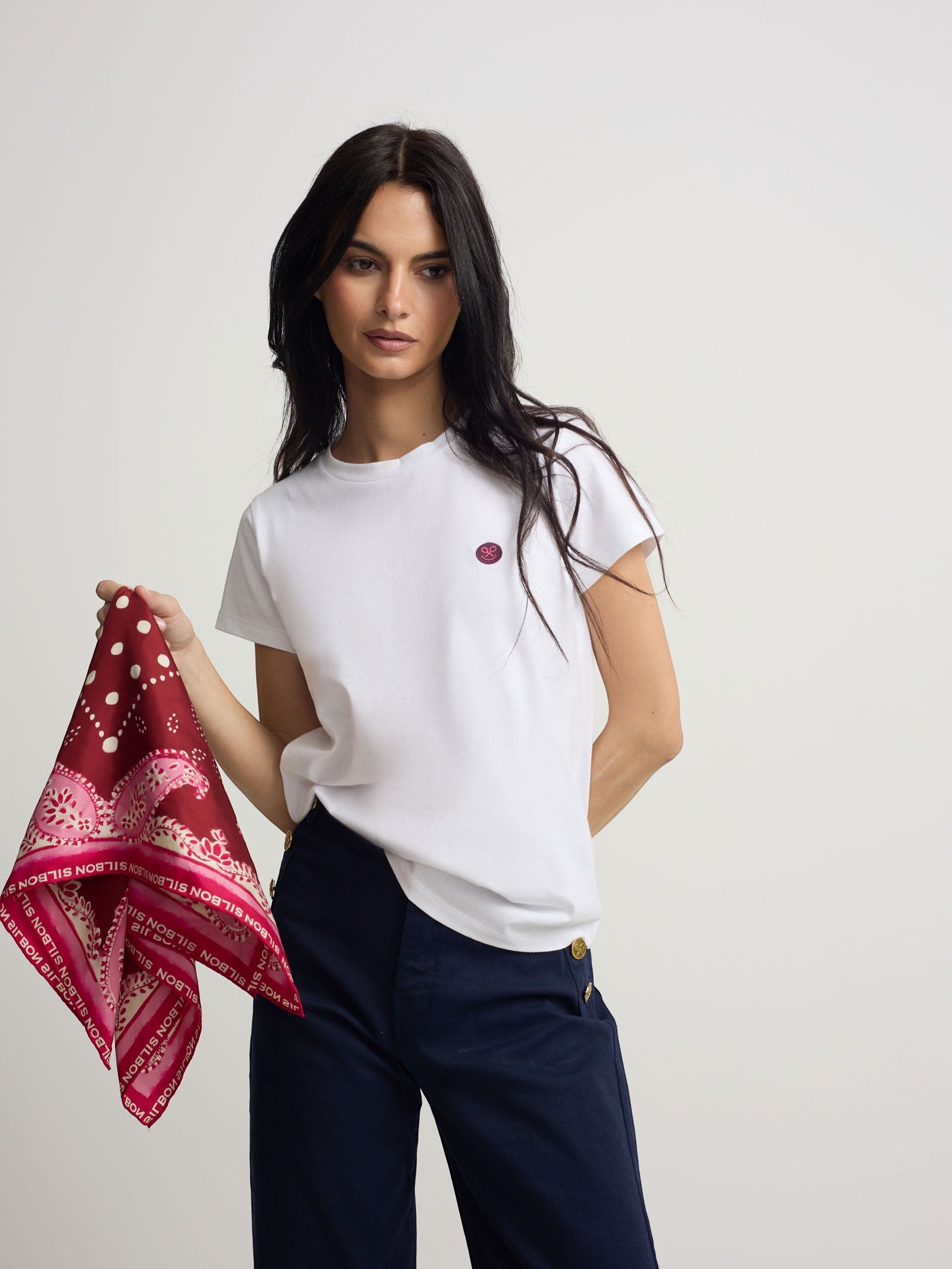 Camisola mulher smile estampada branca