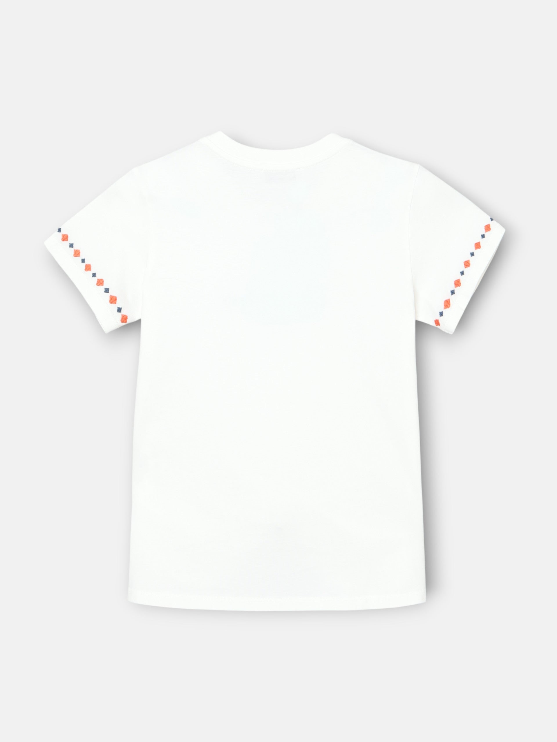 Camiseta woman bordados ikat blanca