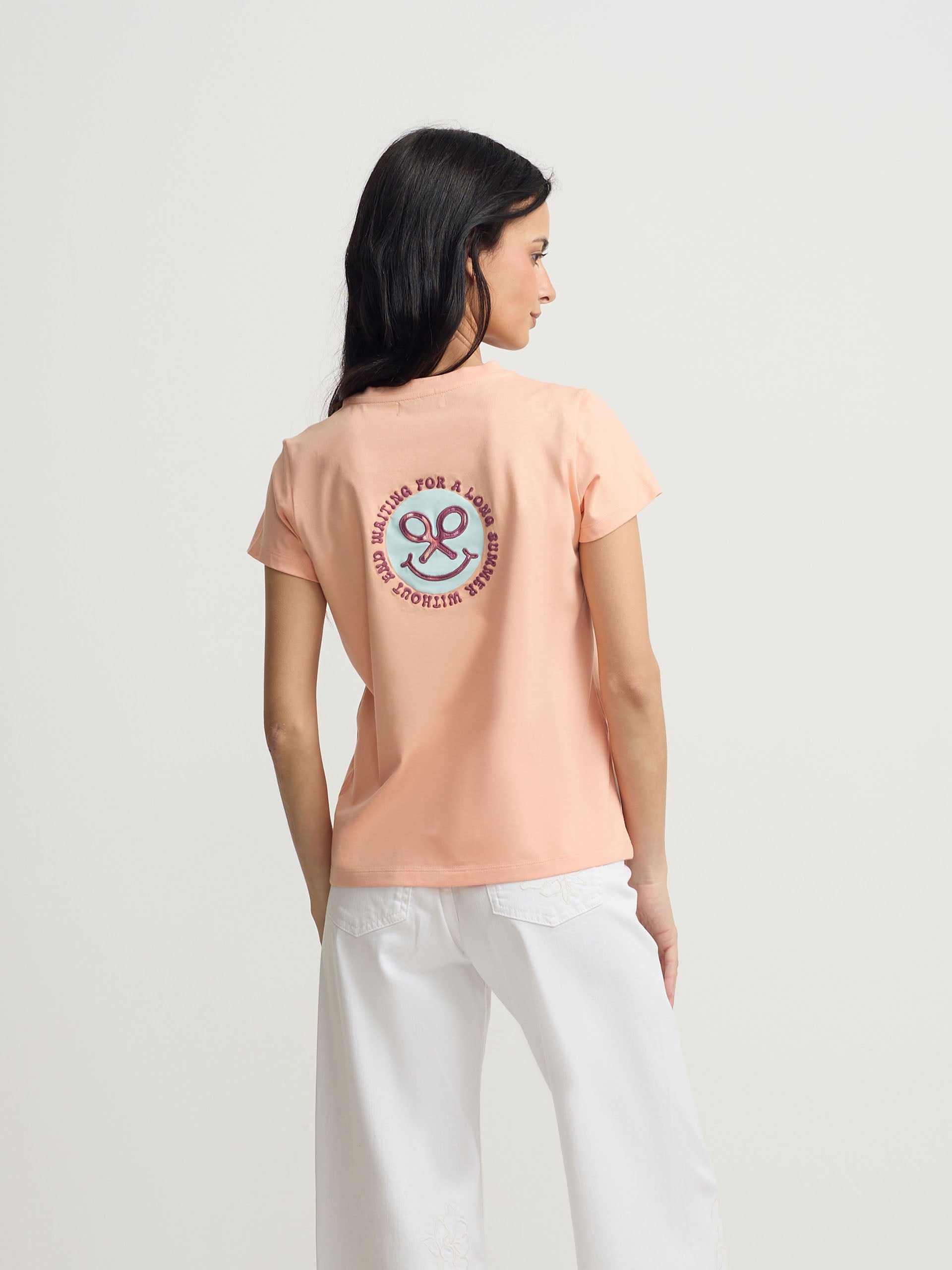 Camiseta woman smile estampado naranja