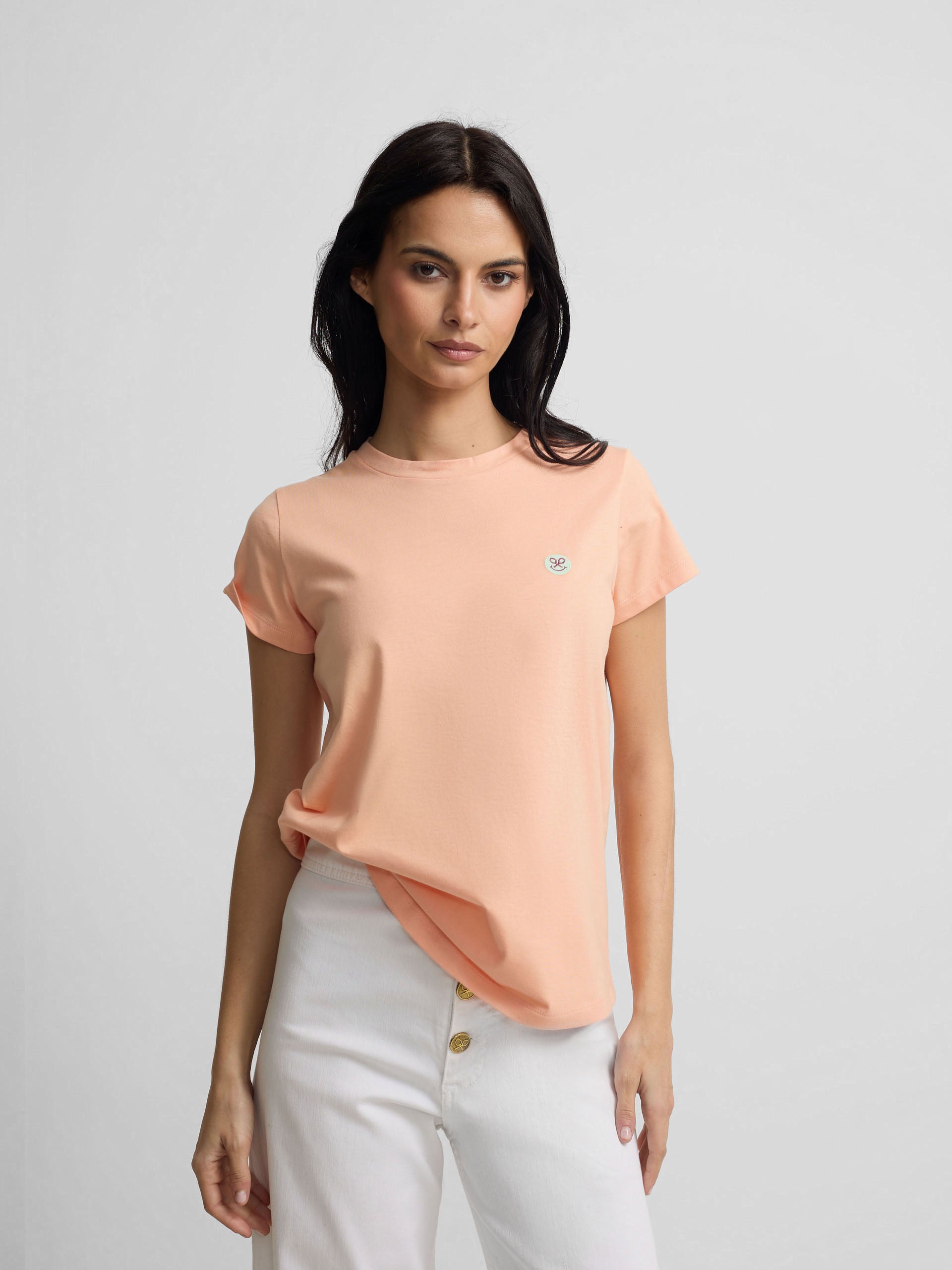 Camiseta woman smile estampado naranja