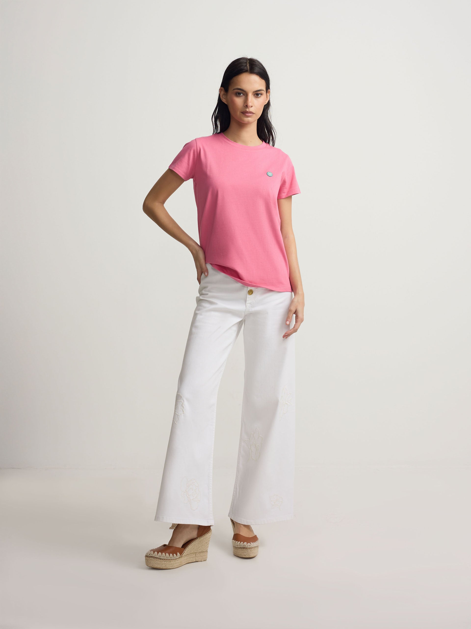 Camiseta woman silbon smile rosa
