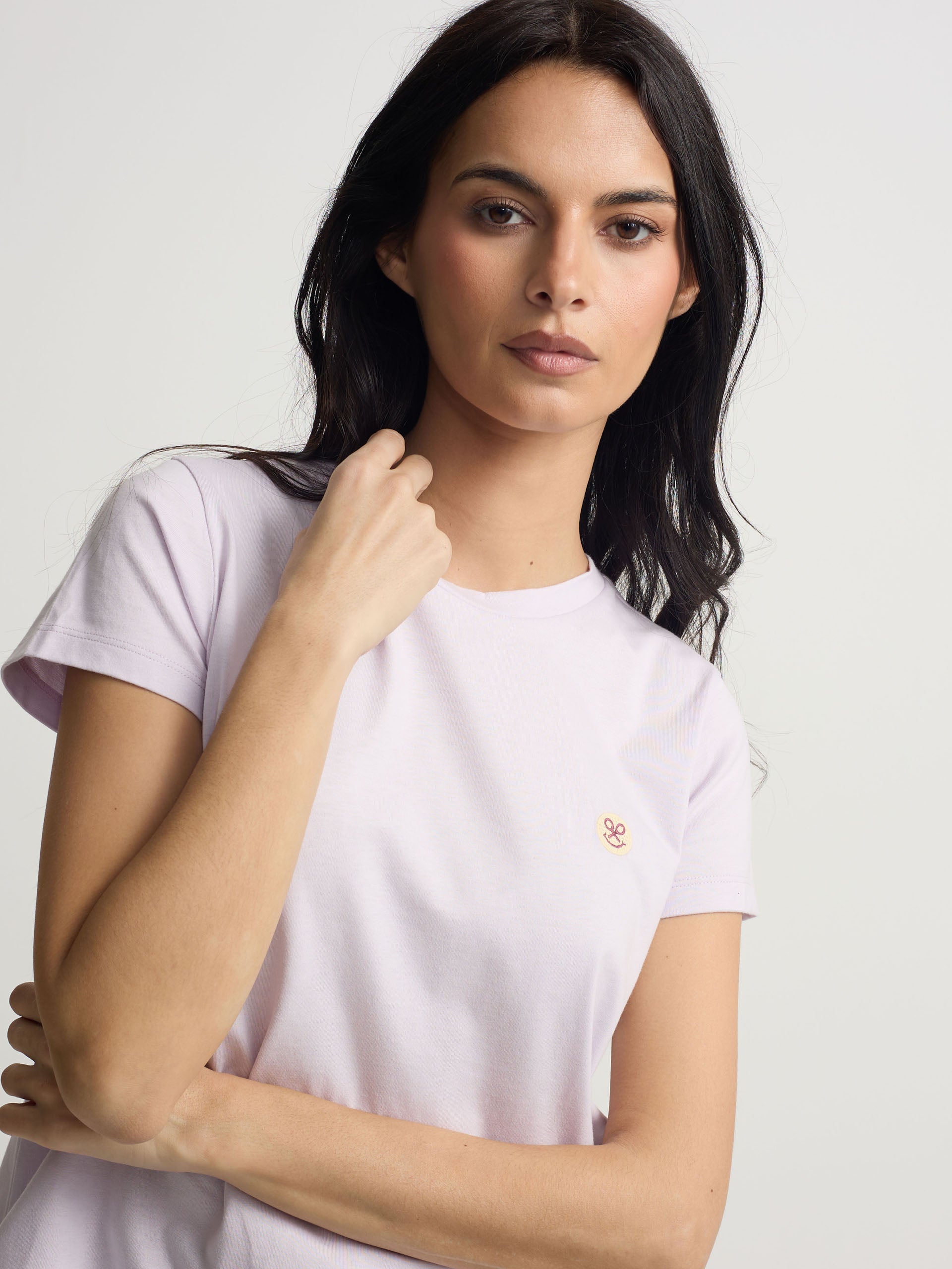 Camiseta woman smile estampado morada