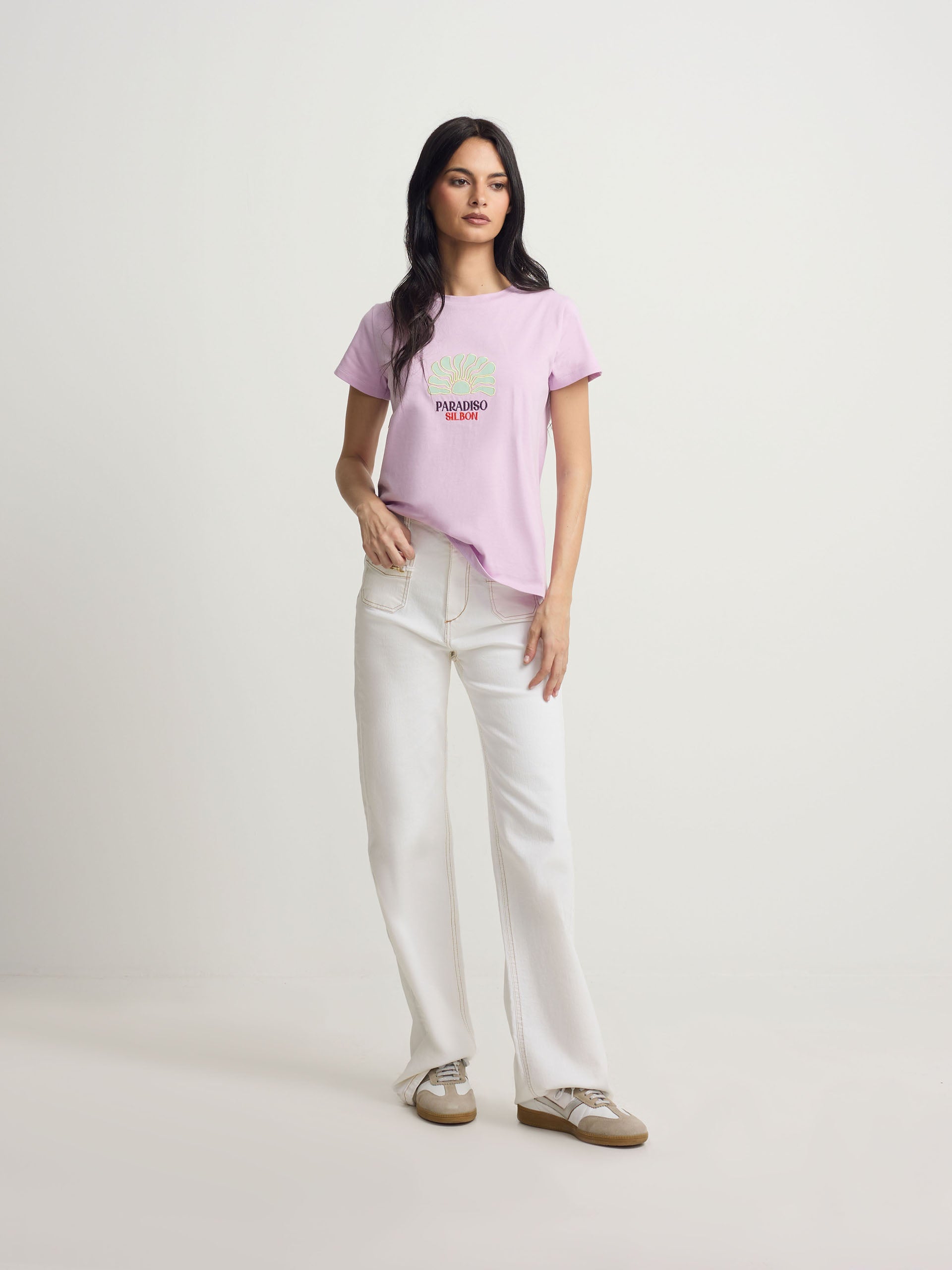 Camiseta woman paradiso morada