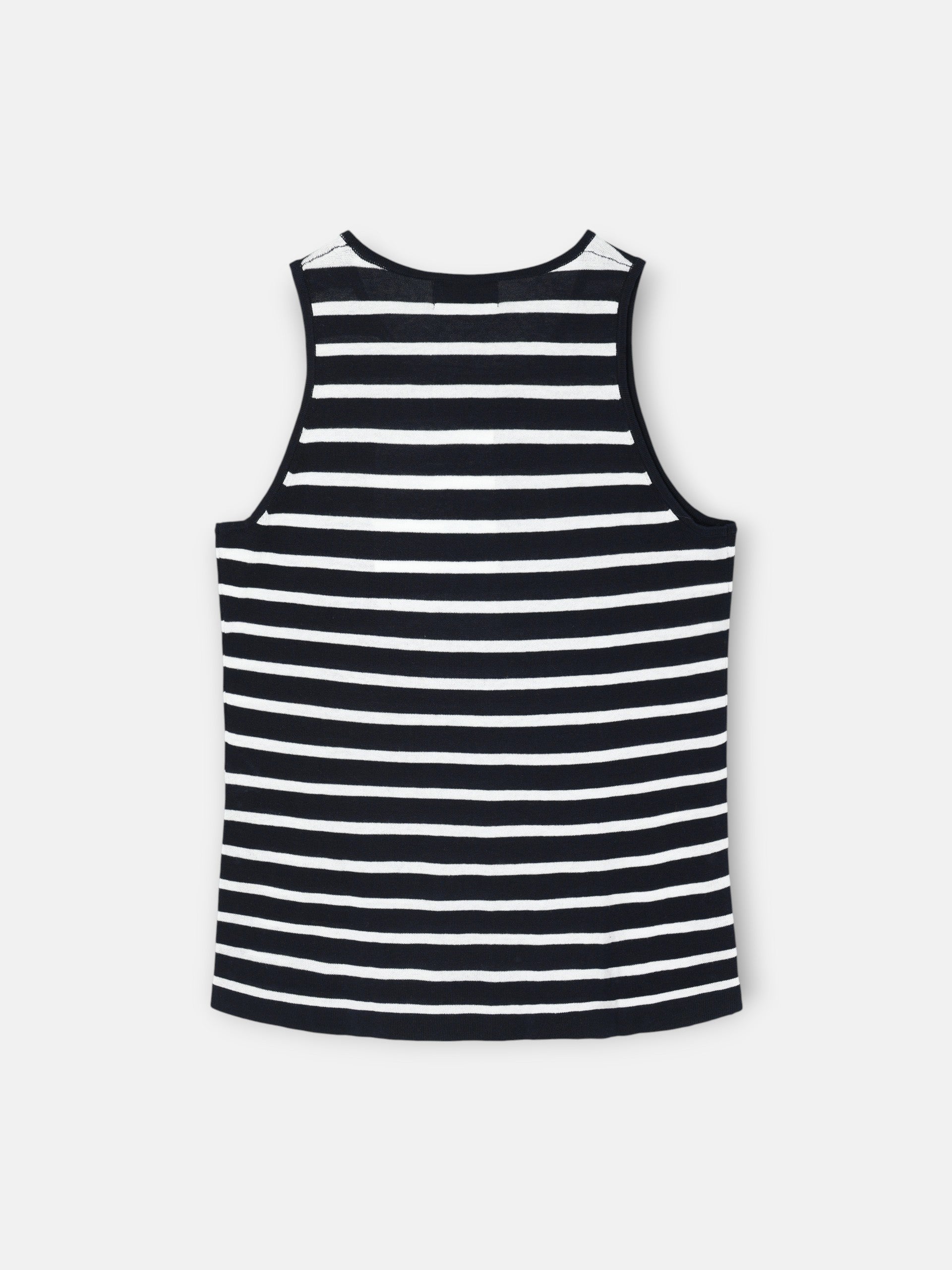 Camiseta punto rayas marino y crudo