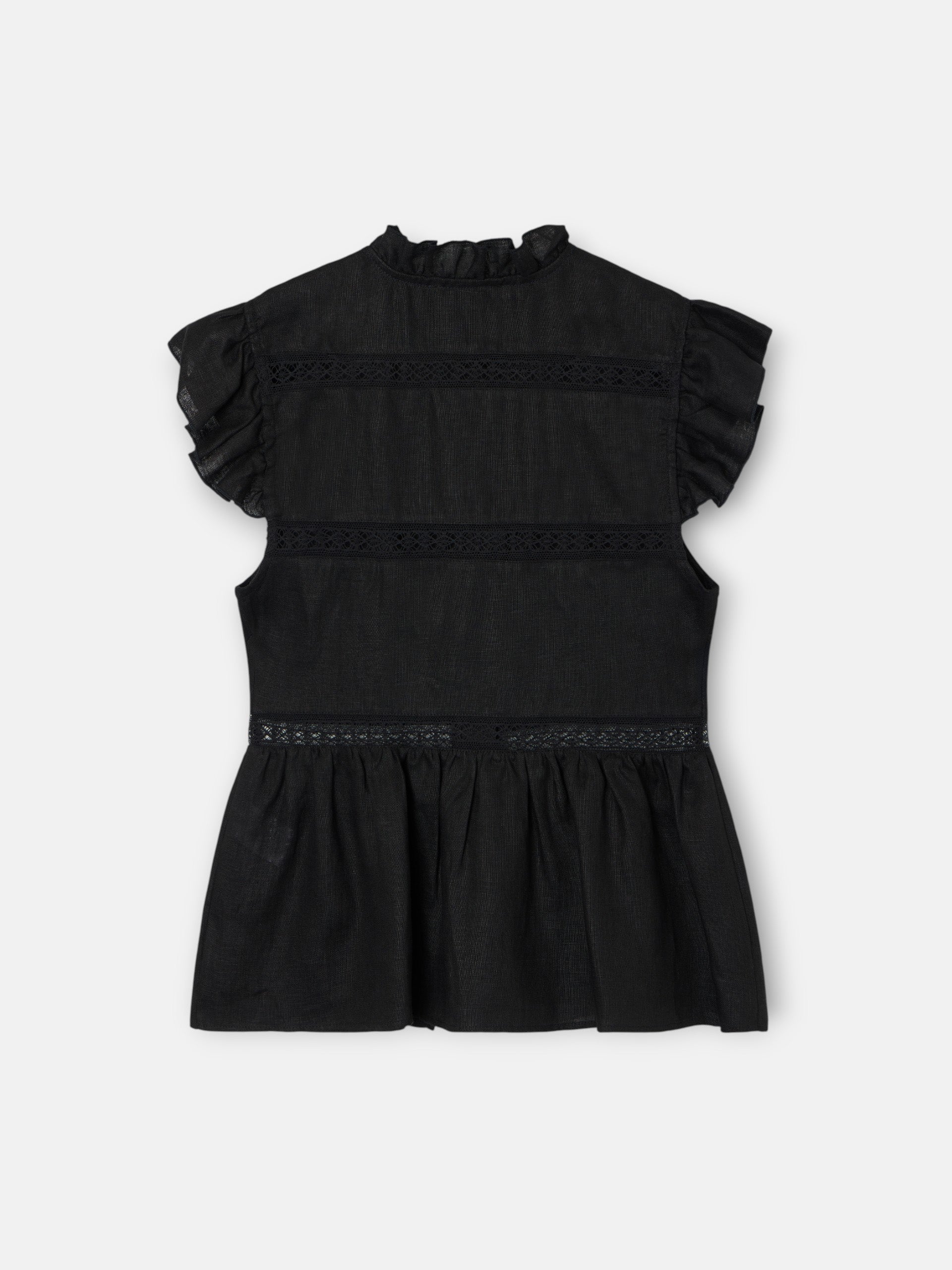Blusa detalles bordados negra