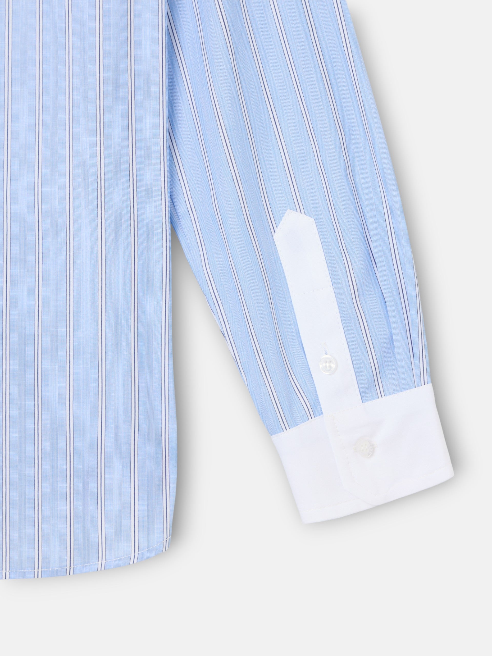 Camisa estructura rayas celeste