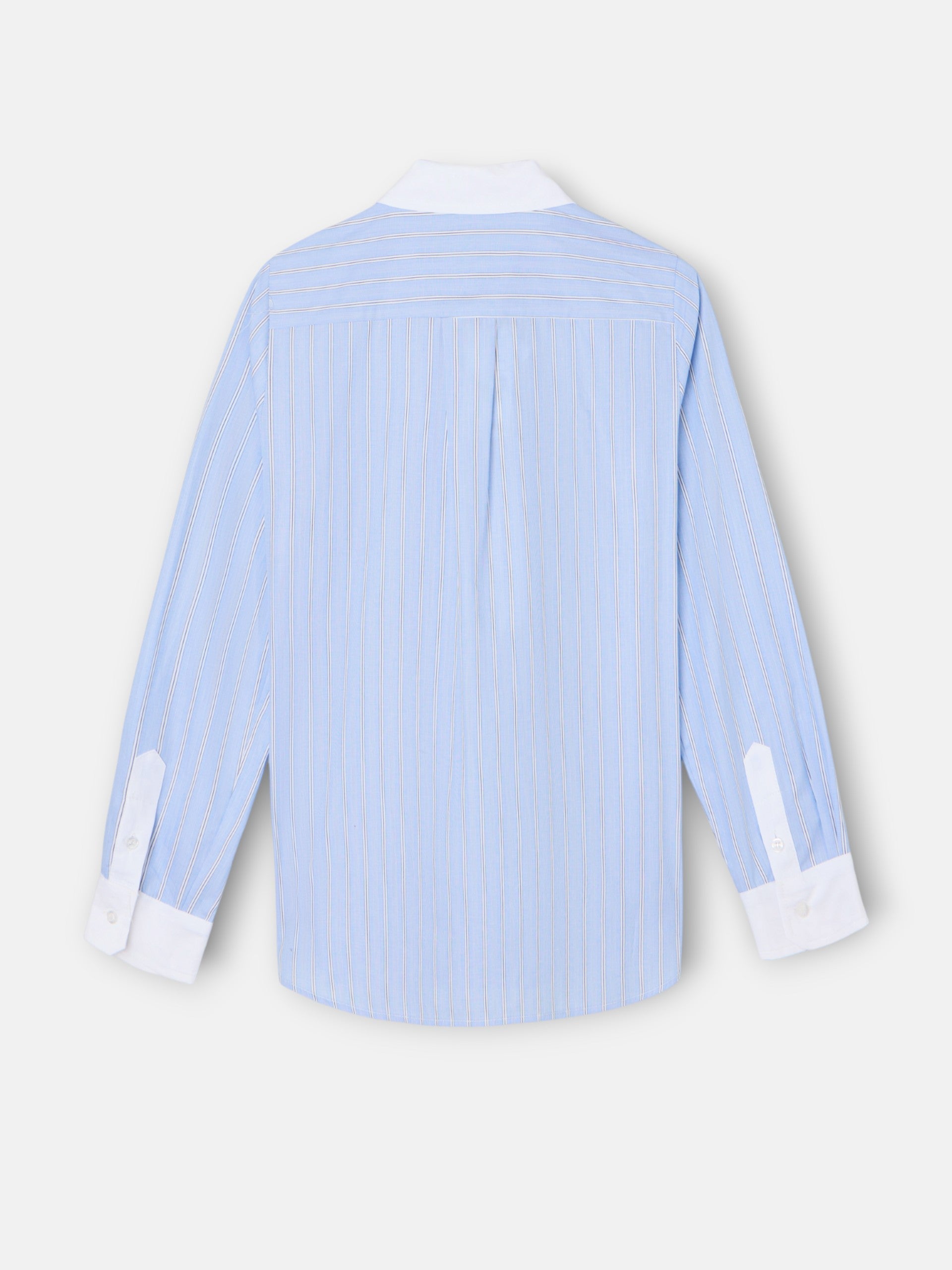 Camisa estructura rayas celeste