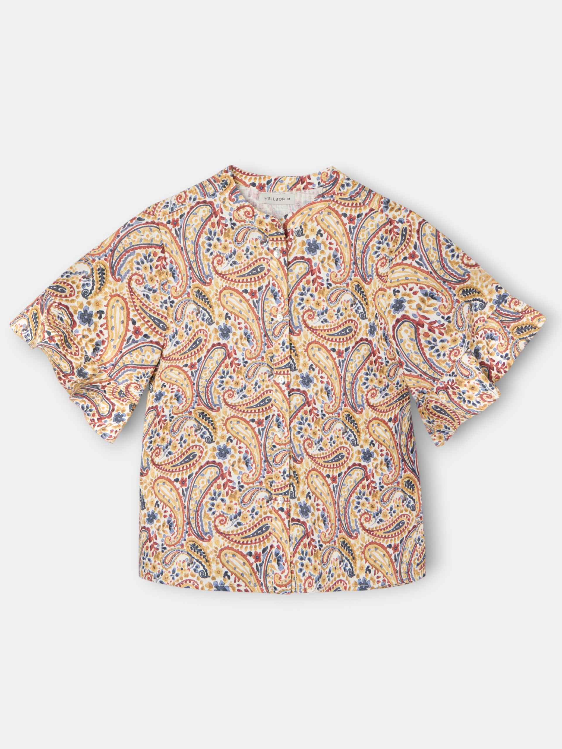 Blusa manga volante estampado naranjas