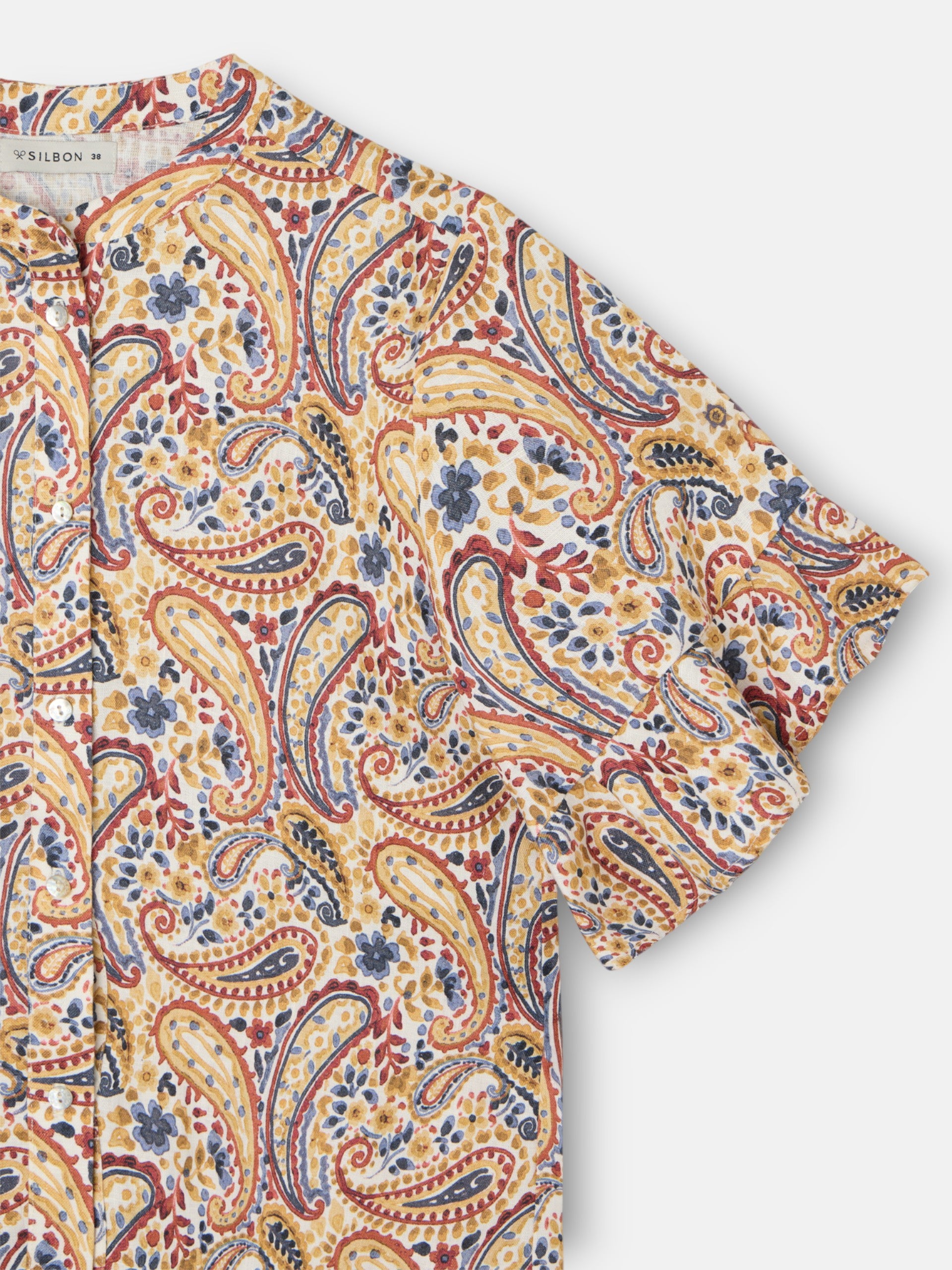 Blusa manga volante estampado naranjas