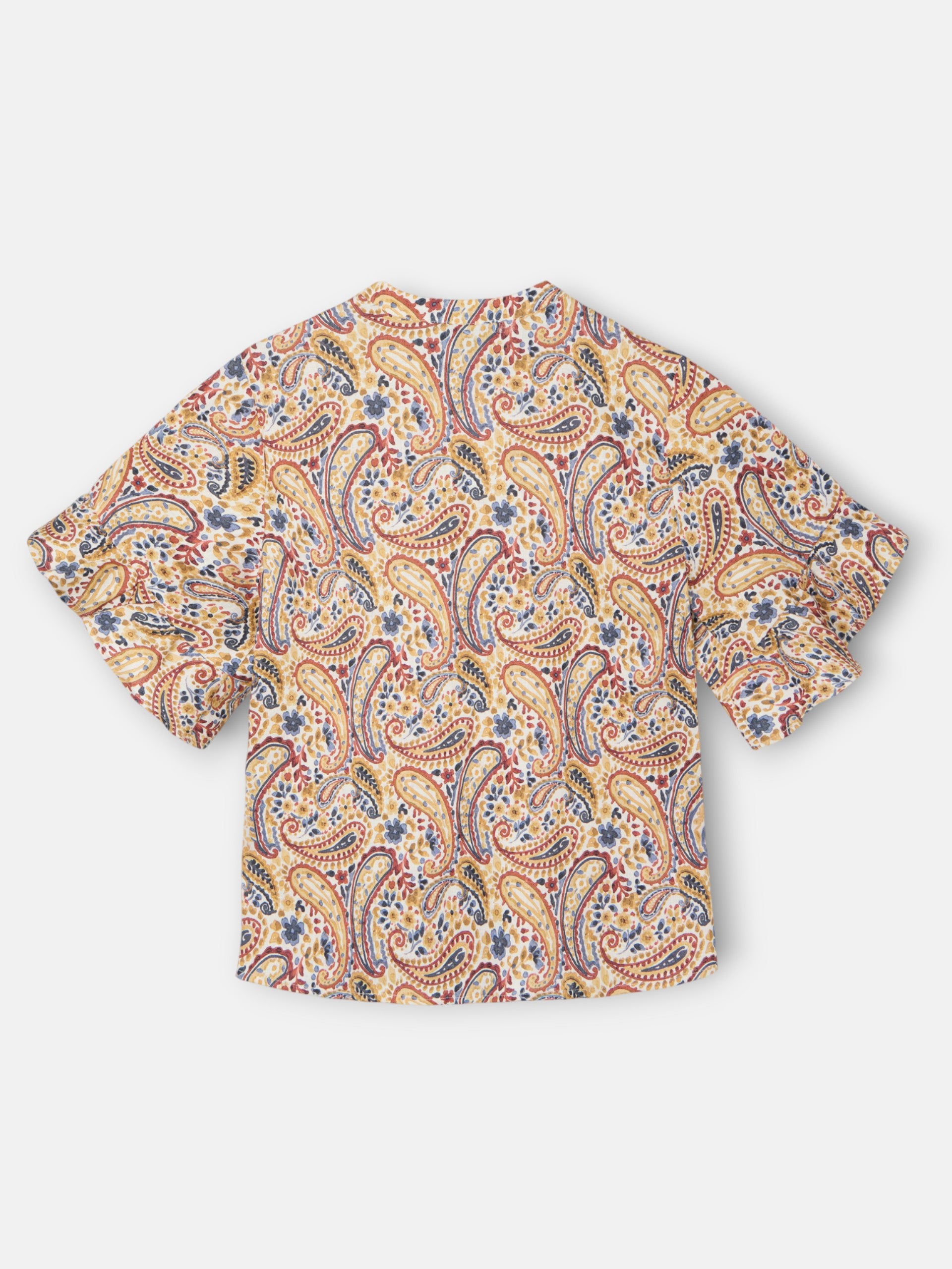 Blusa manga volante estampado naranjas