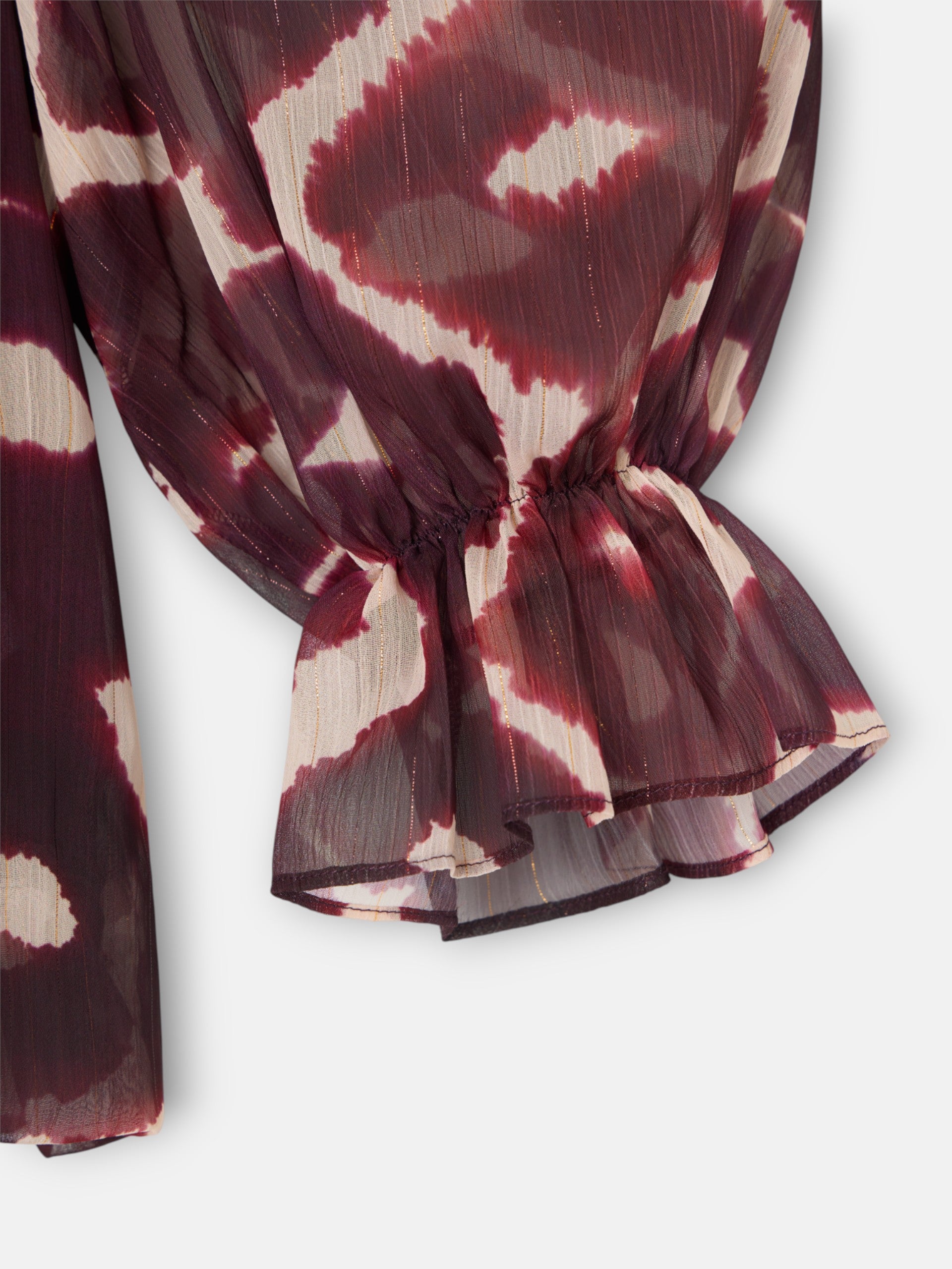 Blusa fruncida estampado marrones