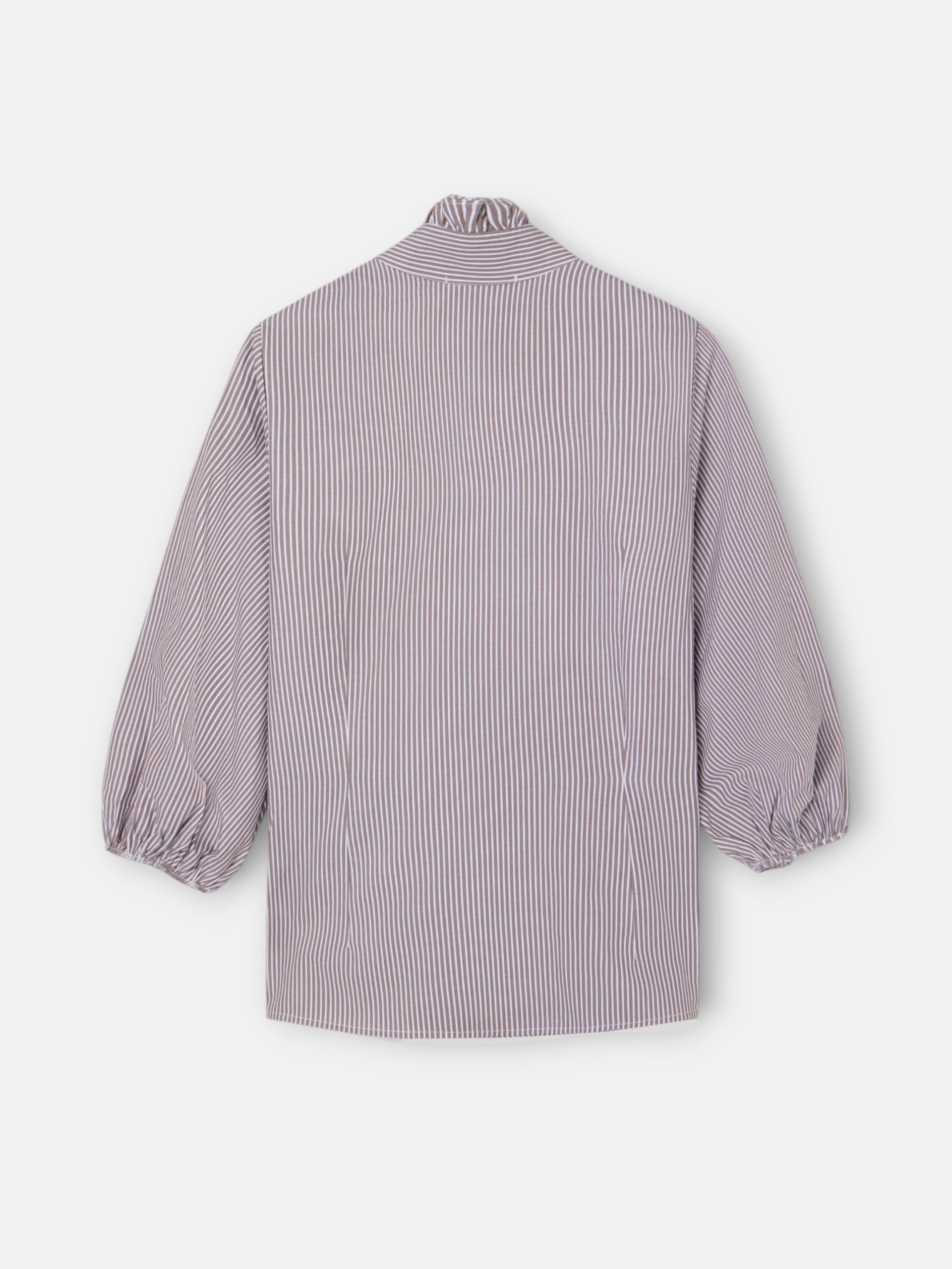 Camisa manga farol rayas marrones