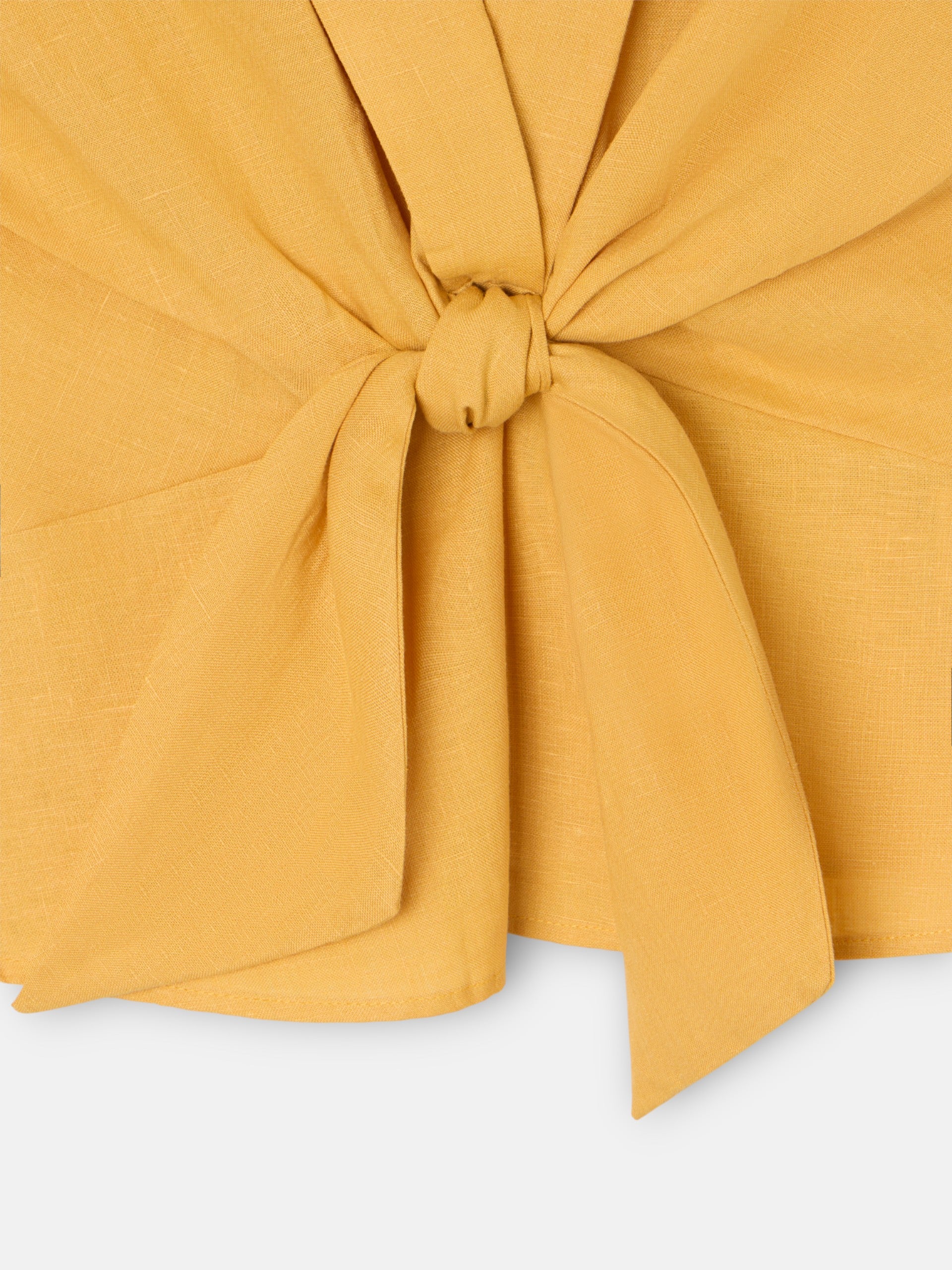 Top solapas lino amarillo