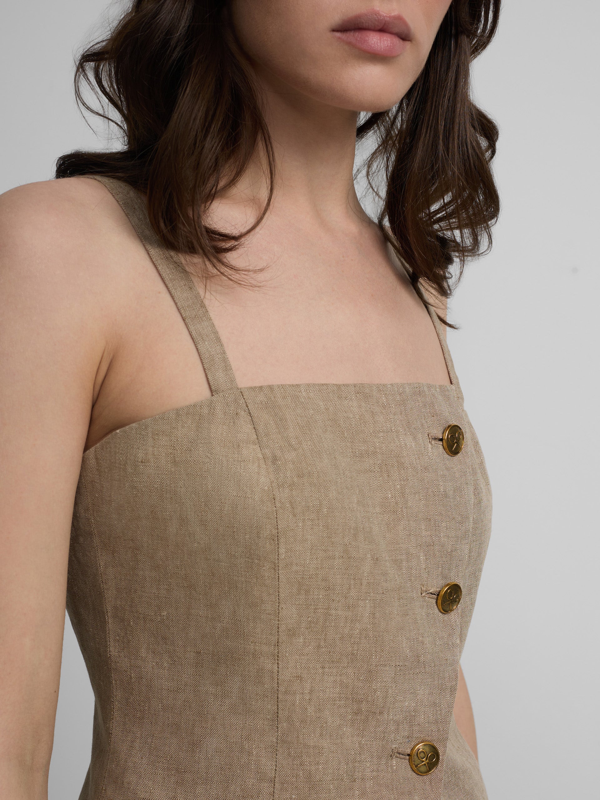 Beige strapless top