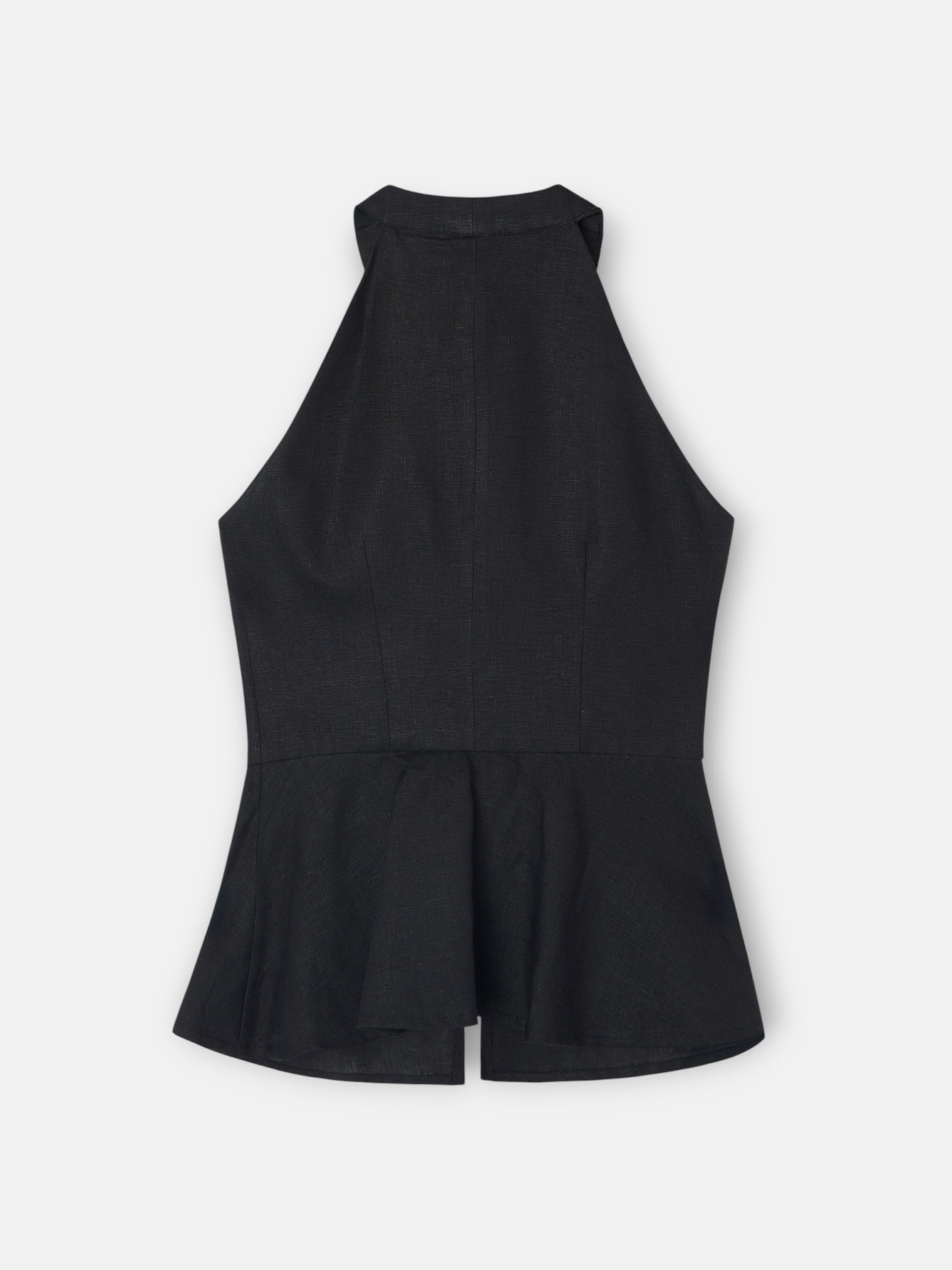 Chaleco lazos lino negro