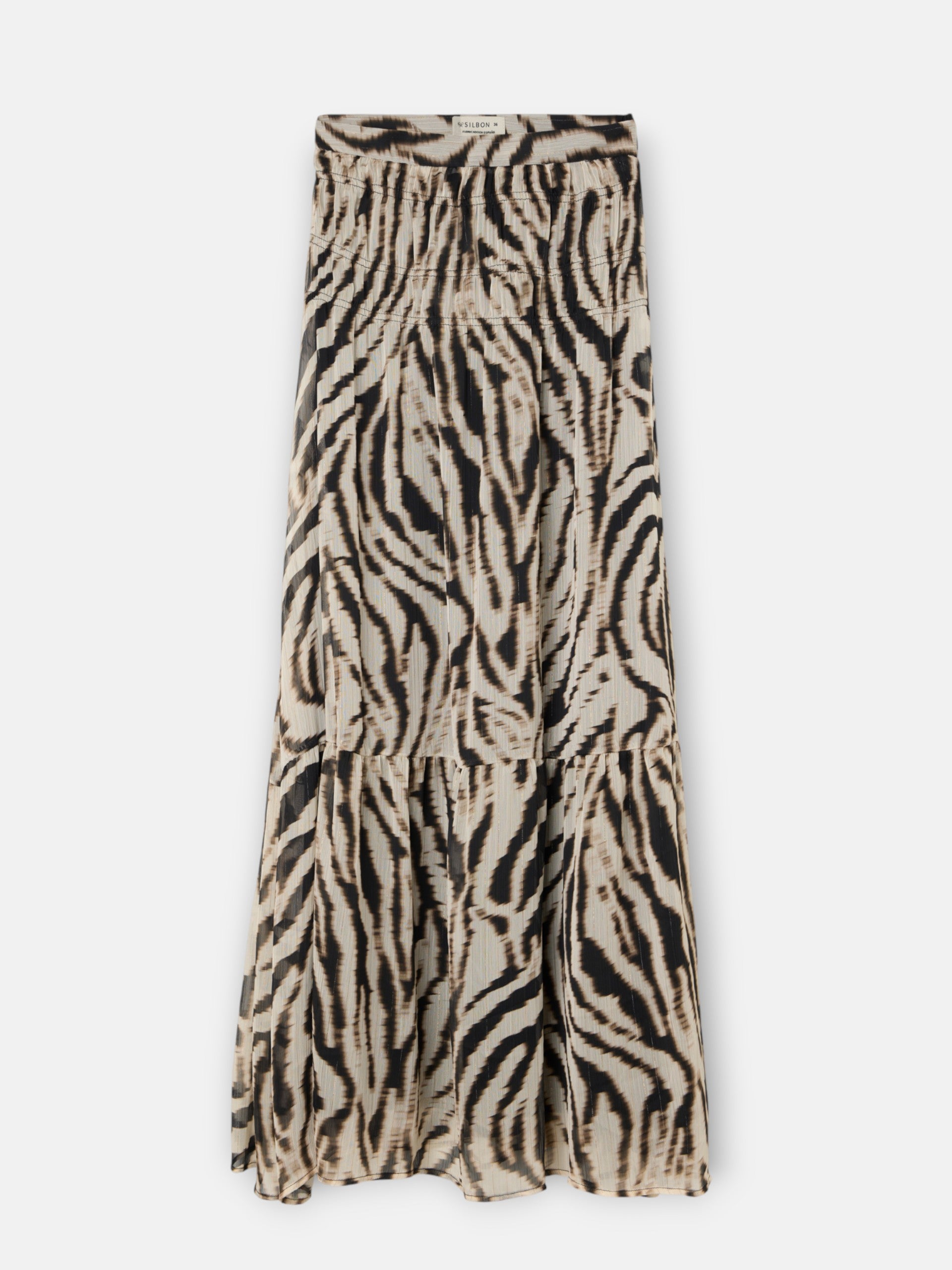 Long skirt with black animal print